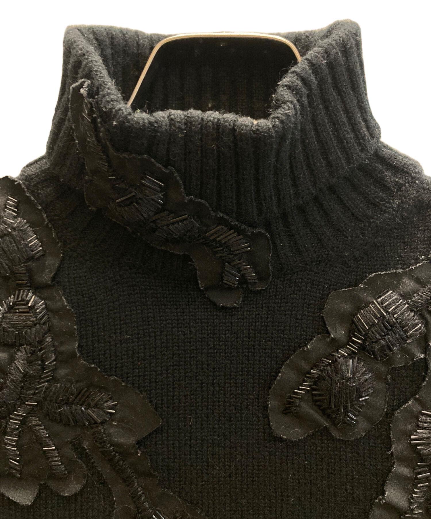 中古・古着通販】PRADA (プラダ) カシミヤビジューニット ブラック