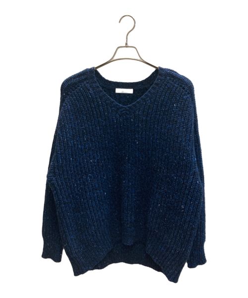 中古・古着通販】ebure (エブール) カシミヤ混Vネックニット ネイビー