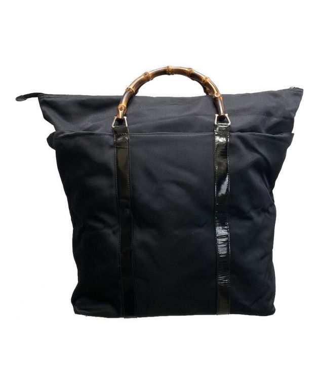 中古・古着通販】GUCCI (グッチ) バンブー トートバッグ ブラック