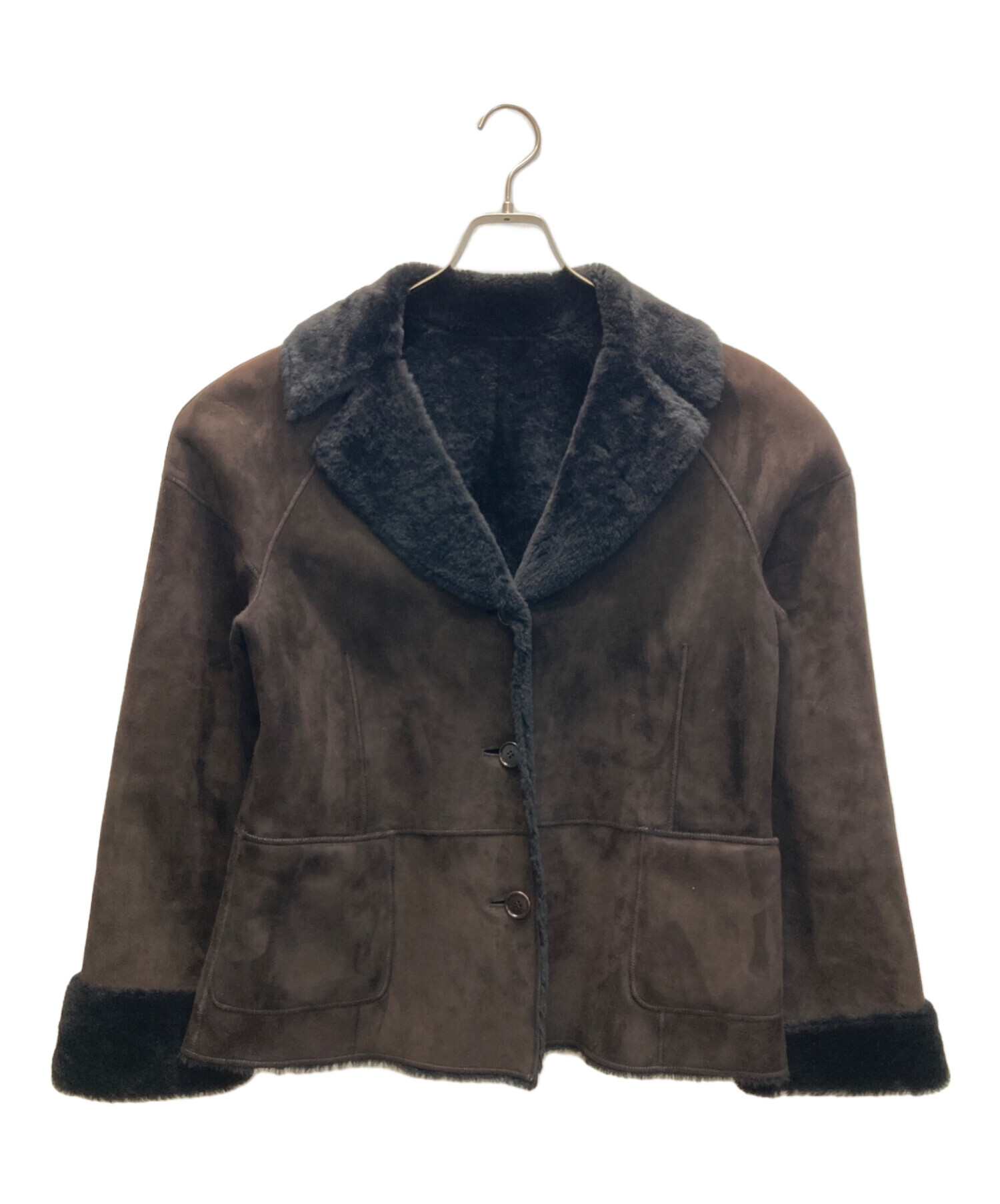 中古・古着通販】LOEWE (ロエベ) スウェードジャケット ブラウン 