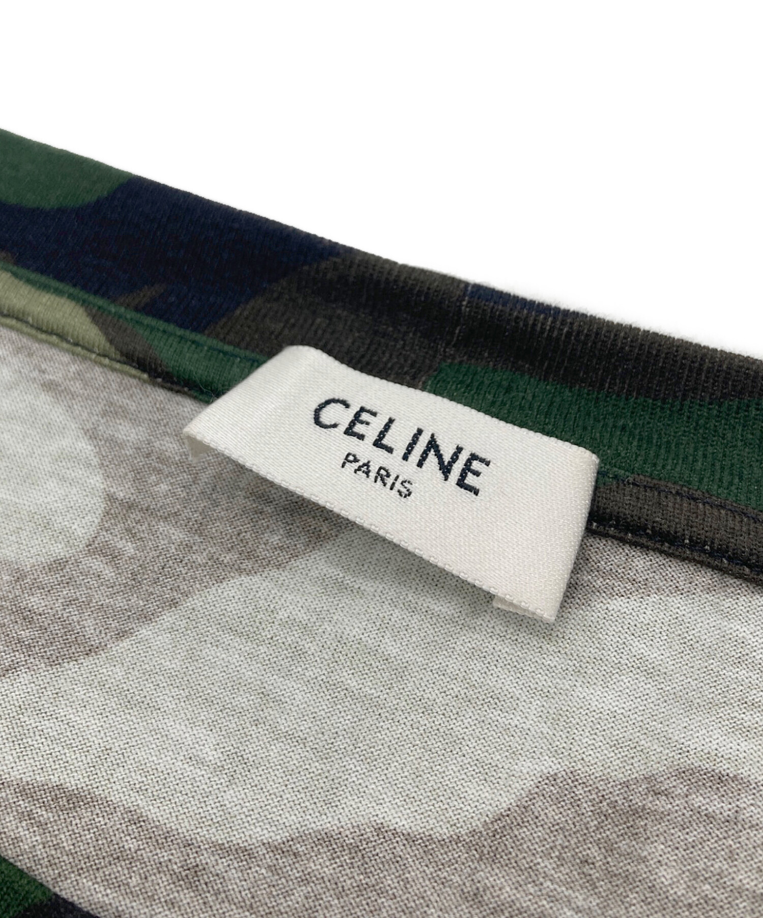 中古・古着通販】CELINE (セリーヌ) ロゴプリントクロップドカモフラT 