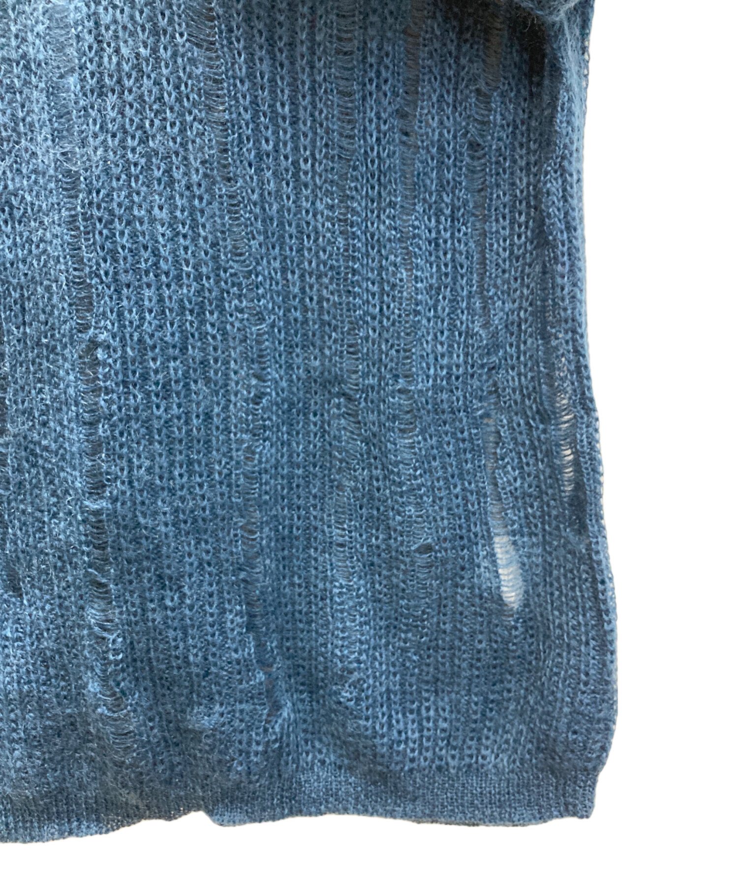 中古・古着通販】YOKE (ヨーク) SILK MOHAIR SKIPPER SWEATER ブルー