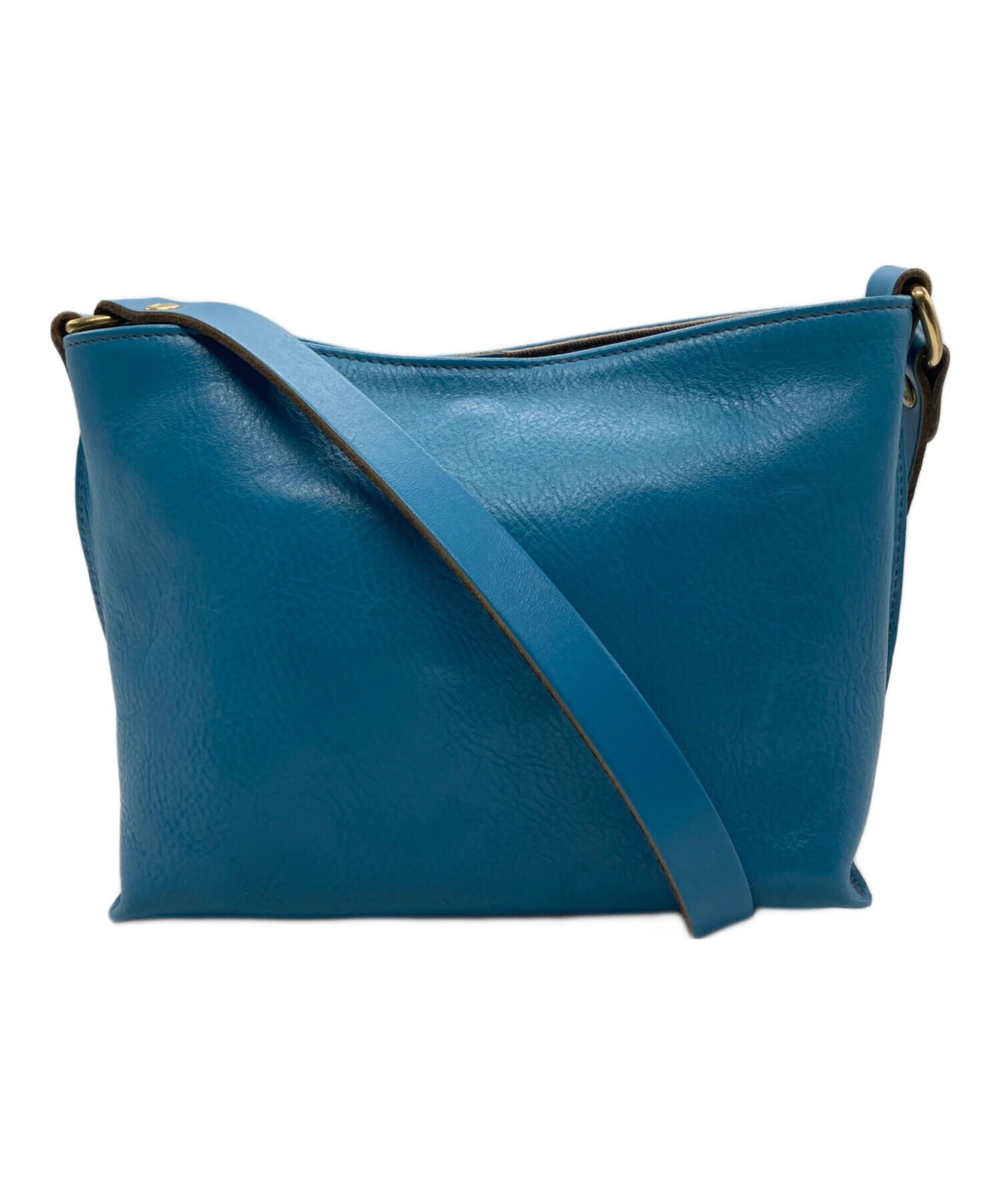 新品IL BISONTE ブルーレザー ショルダーバッグ