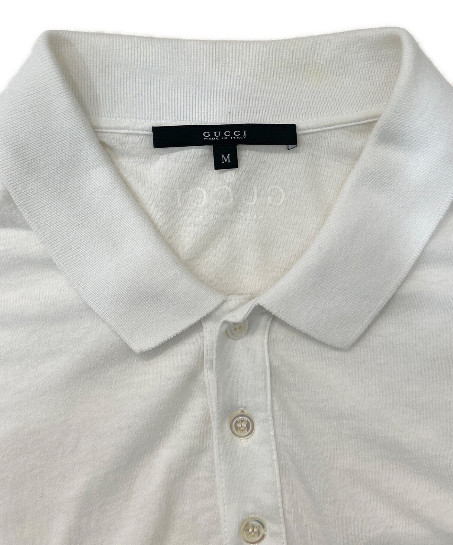 中古・古着通販】GUCCI (グッチ) ポロシャツ ホワイト サイズ:M 
