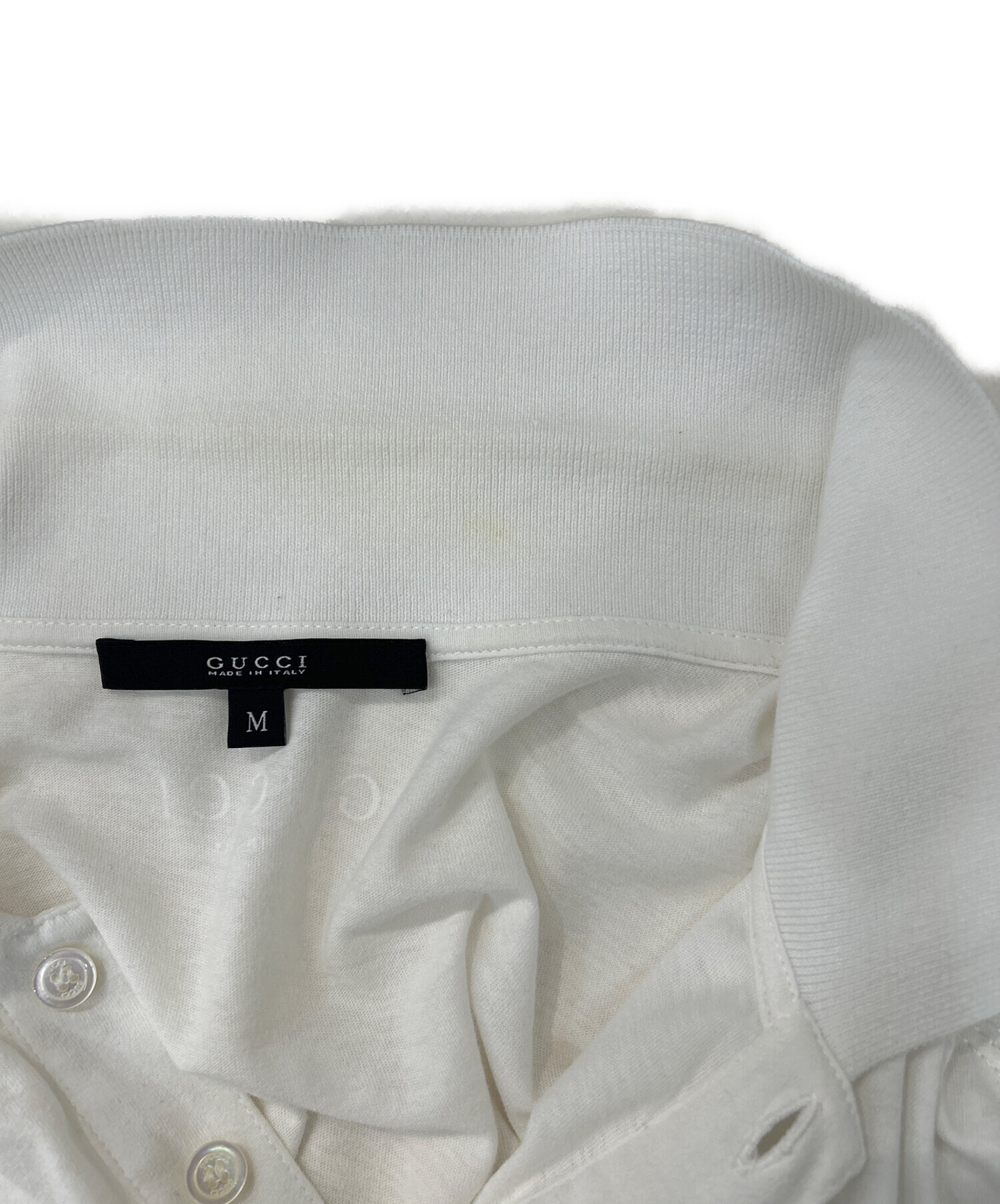 中古・古着通販】GUCCI (グッチ) ポロシャツ ホワイト サイズ:M 