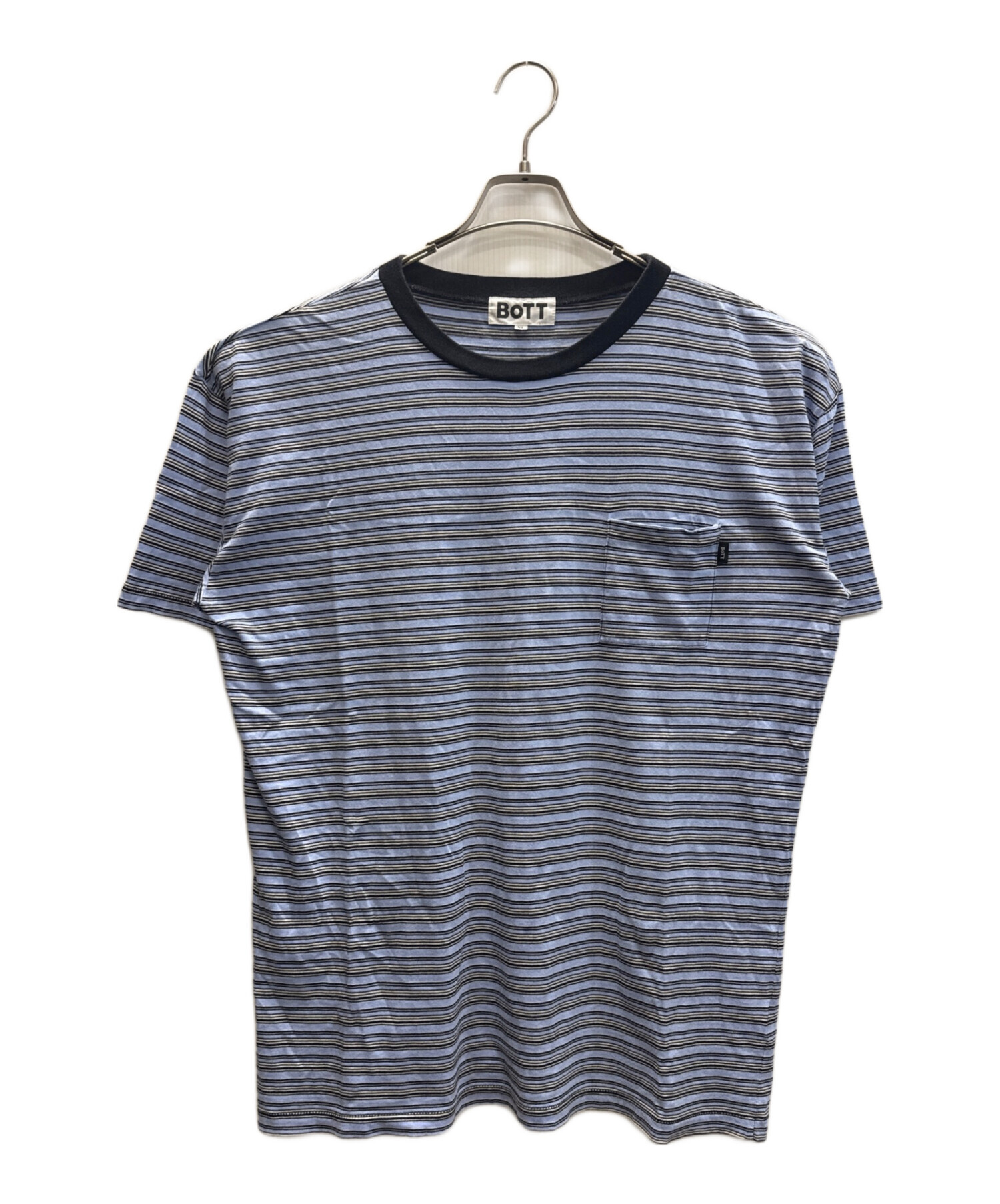 中古・古着通販】BoTT (ボット) ボーダーポケットTシャツ ブルー 