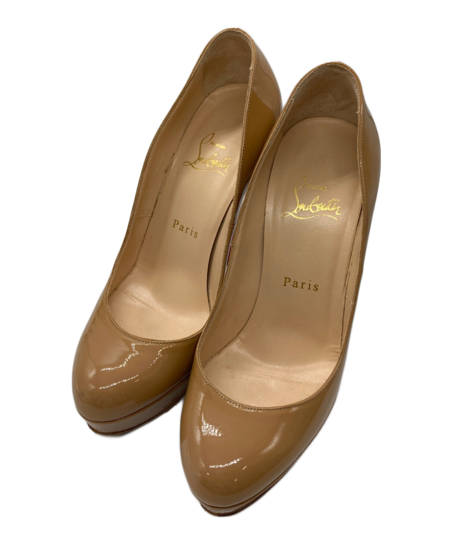 Christian Louboutin ベージュオープントゥハイヒール37 Christian Louboutin ベージュ オープントゥ ハイヒール