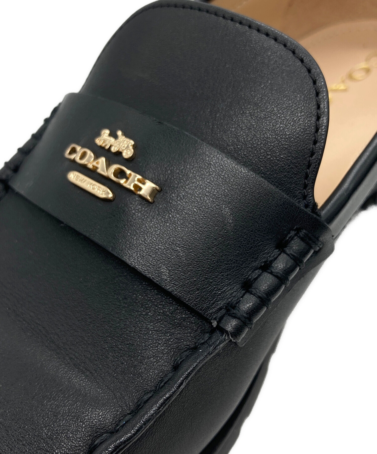 COACH コーチ ブラック ローファー 中古・古着通販】COACH (コーチ) ジャニーローファー ブラック サイズ