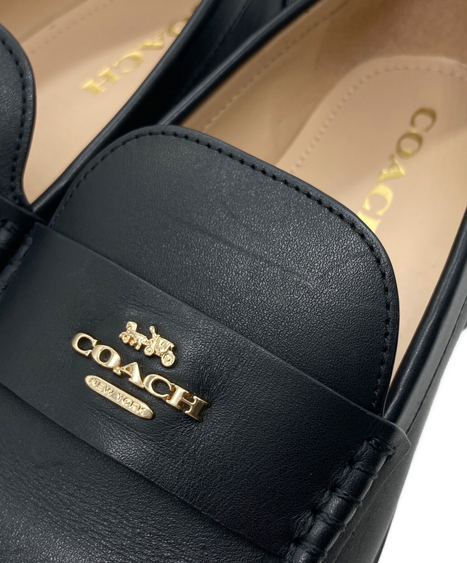 中古・古着通販】COACH (コーチ) ジャニーローファー ブラック サイズ
