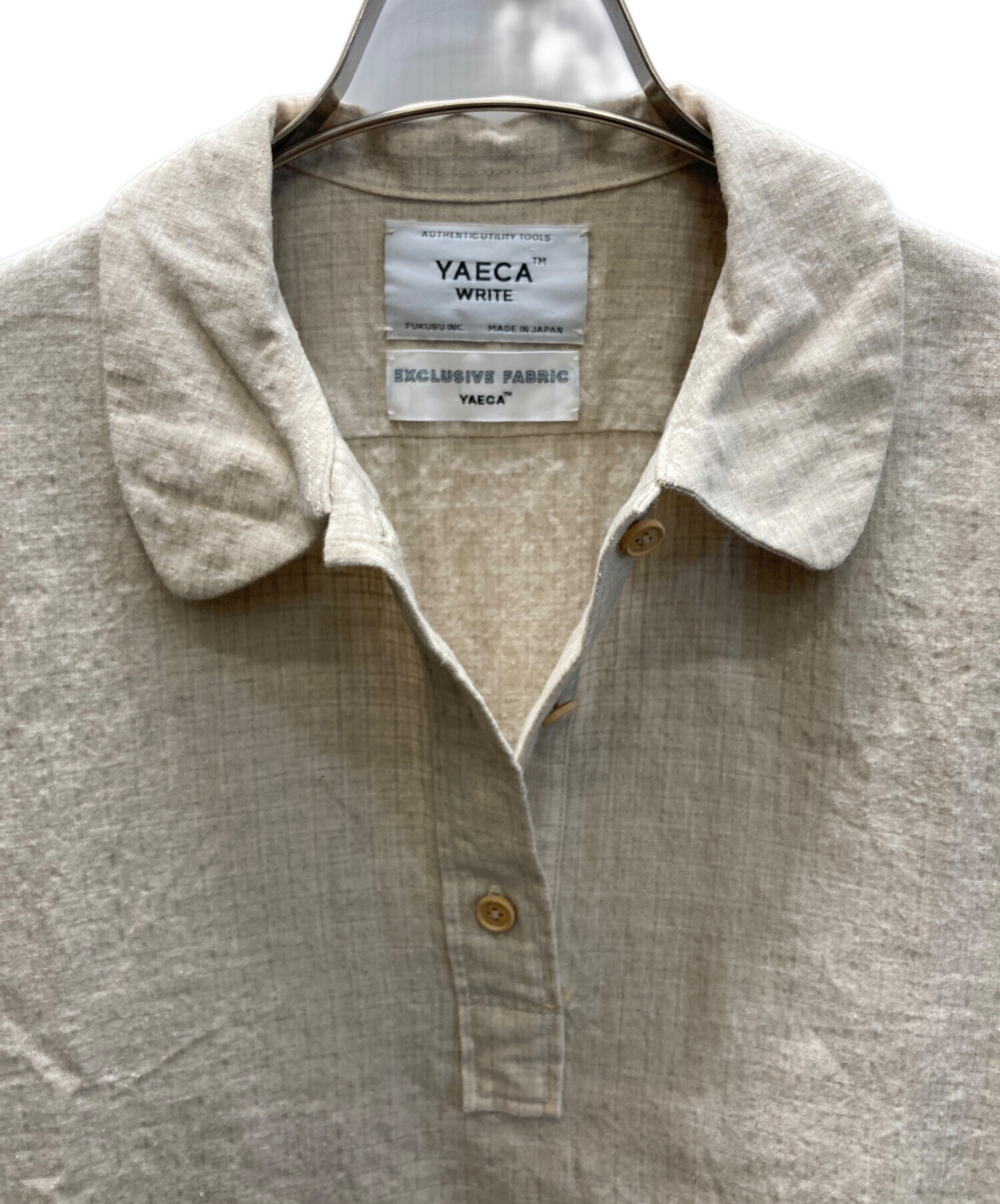 中古・古着通販】YAECA (ヤエカ) コットンリネンワンピース ベージュ