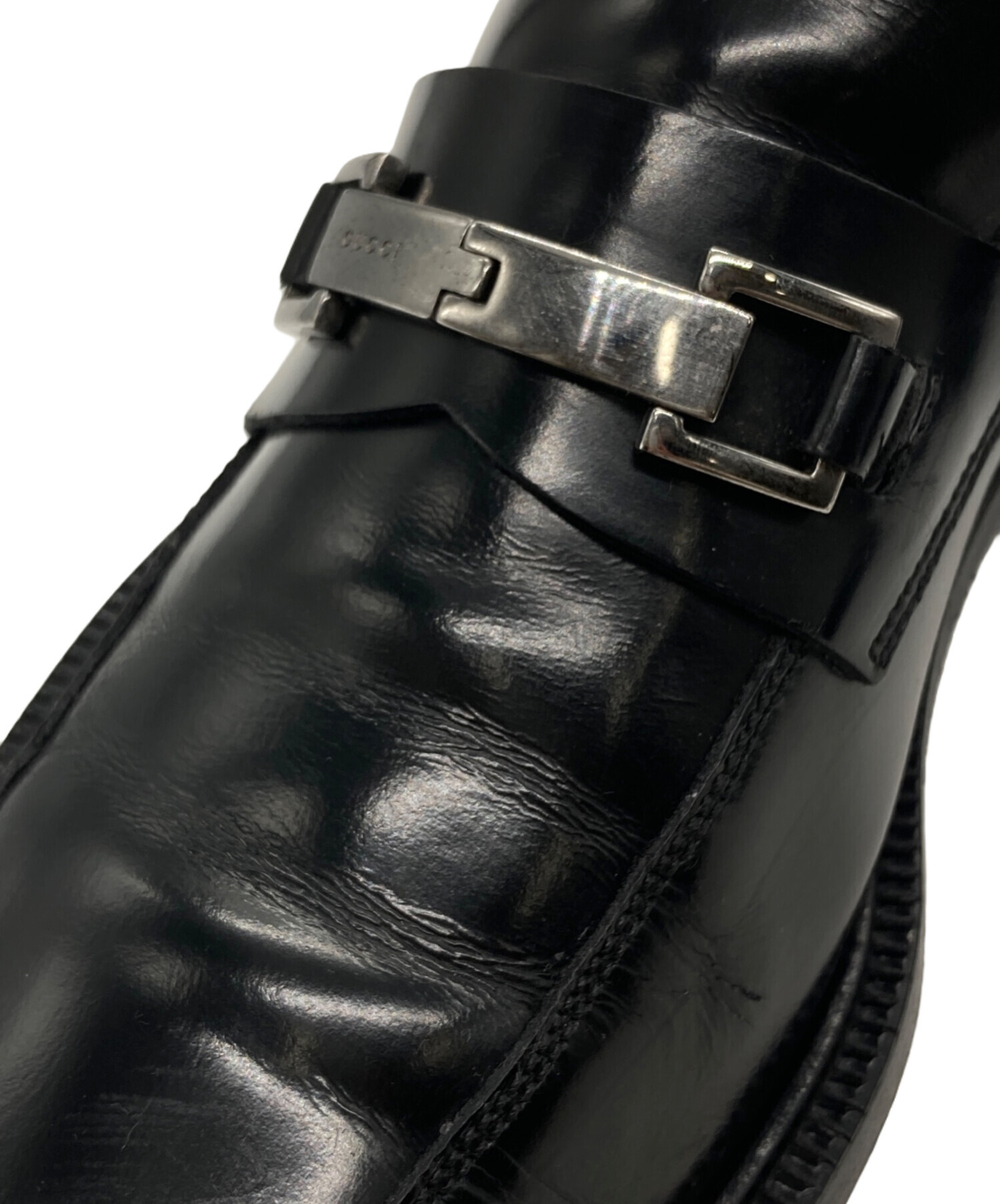 【お買得】328:GUCCI　グッチ　ホースビット　ローファー　40 1/2 中古・古着通販】GUCCI (グッチ) ホースビット ローファー ブラック