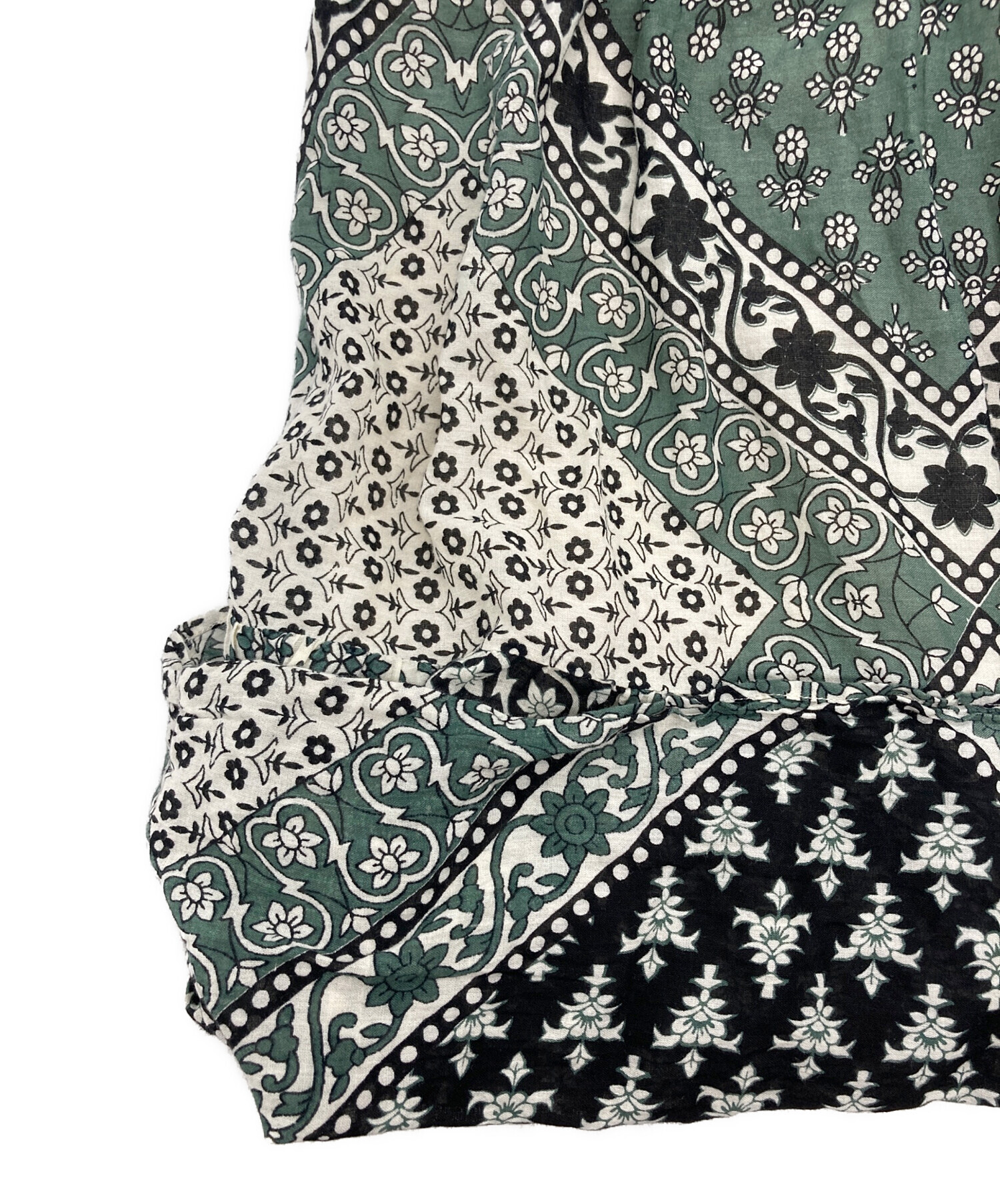 サラマリカ バンダナプリントワンピース コットン ベルベット ベージュ