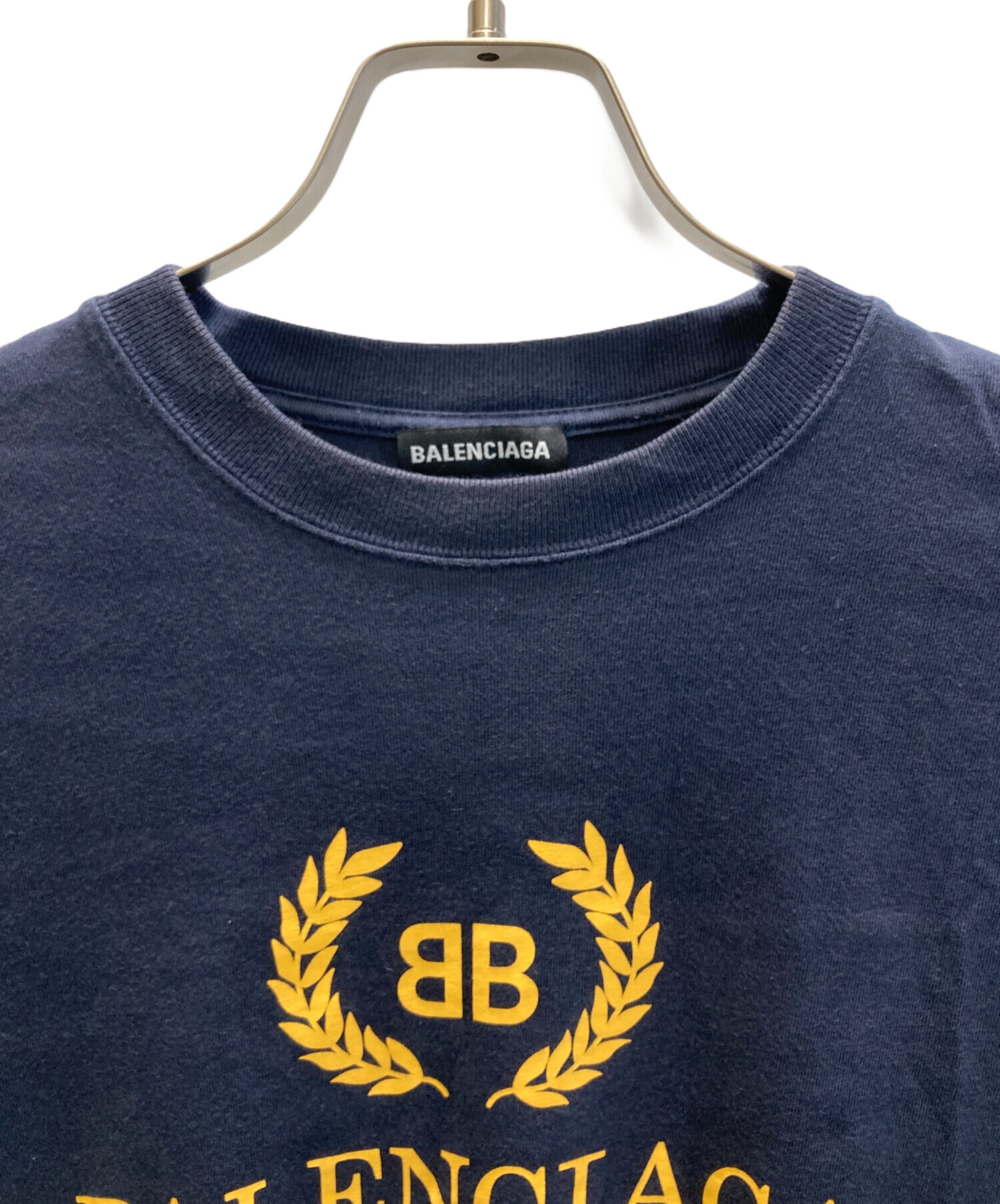 BALENCIAGA ロゴプリント Tシャツ ネイビー BALENCIAGA ロゴプリント Tシャツ ネイビー 【公式通販】