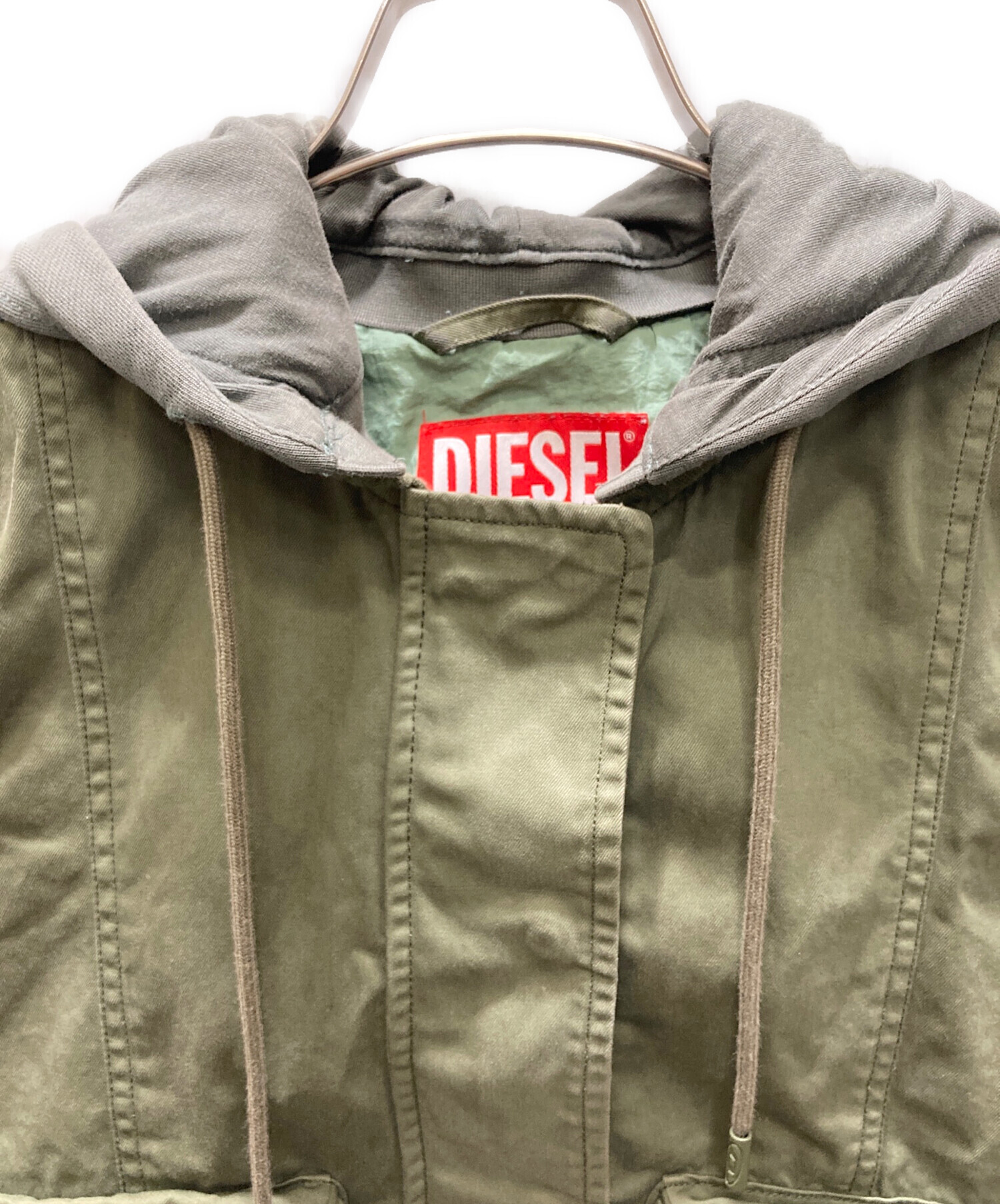 中古・古着通販】DIESEL (ディーゼル) フード付きベスト グリーン