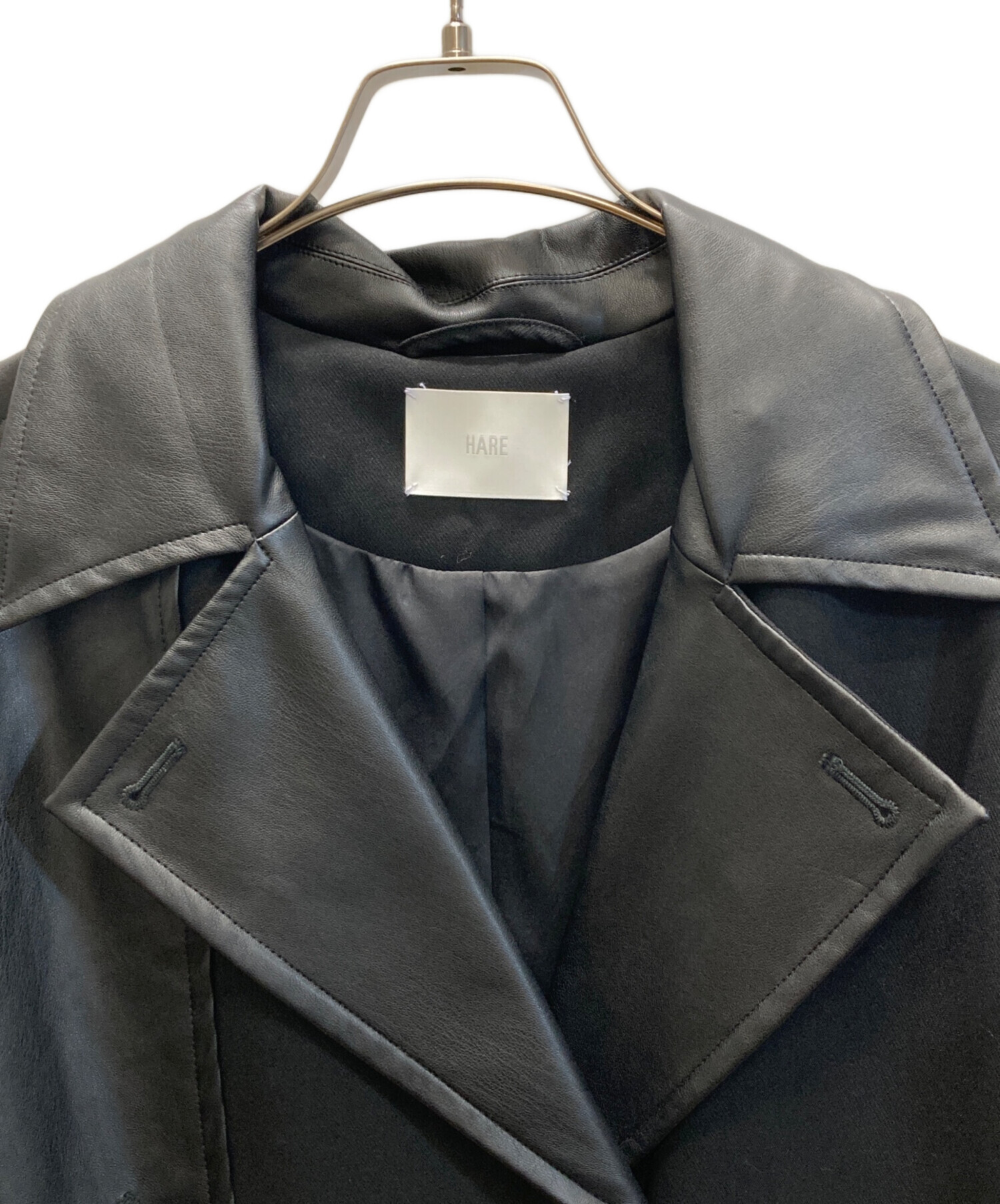 中古・古着通販】HARE (ハレ) シンセティックレザーコンビトレンチ