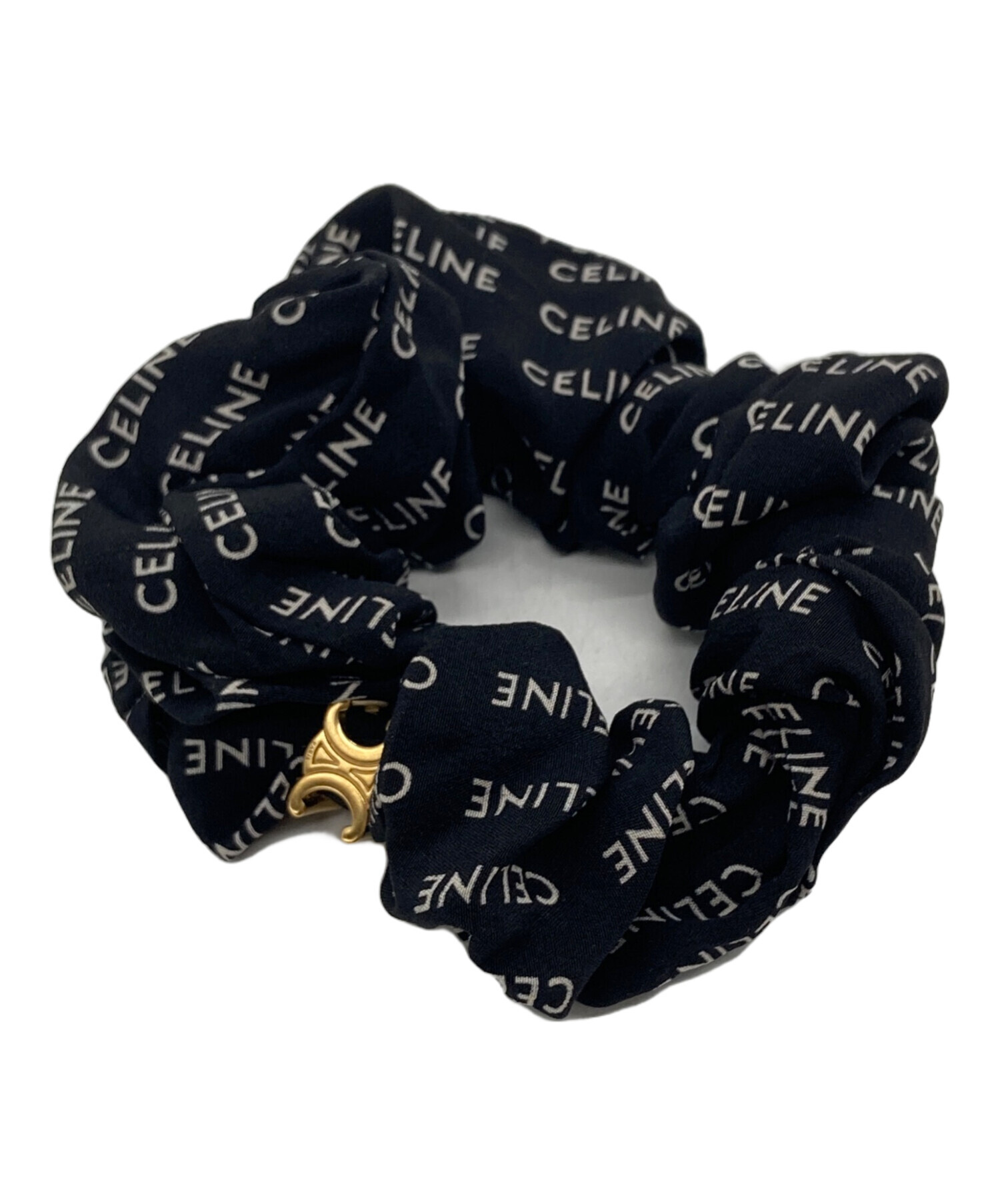 中古・古着通販】CELINE (セリーヌ) ロゴ シルク シュシュ ブラック 