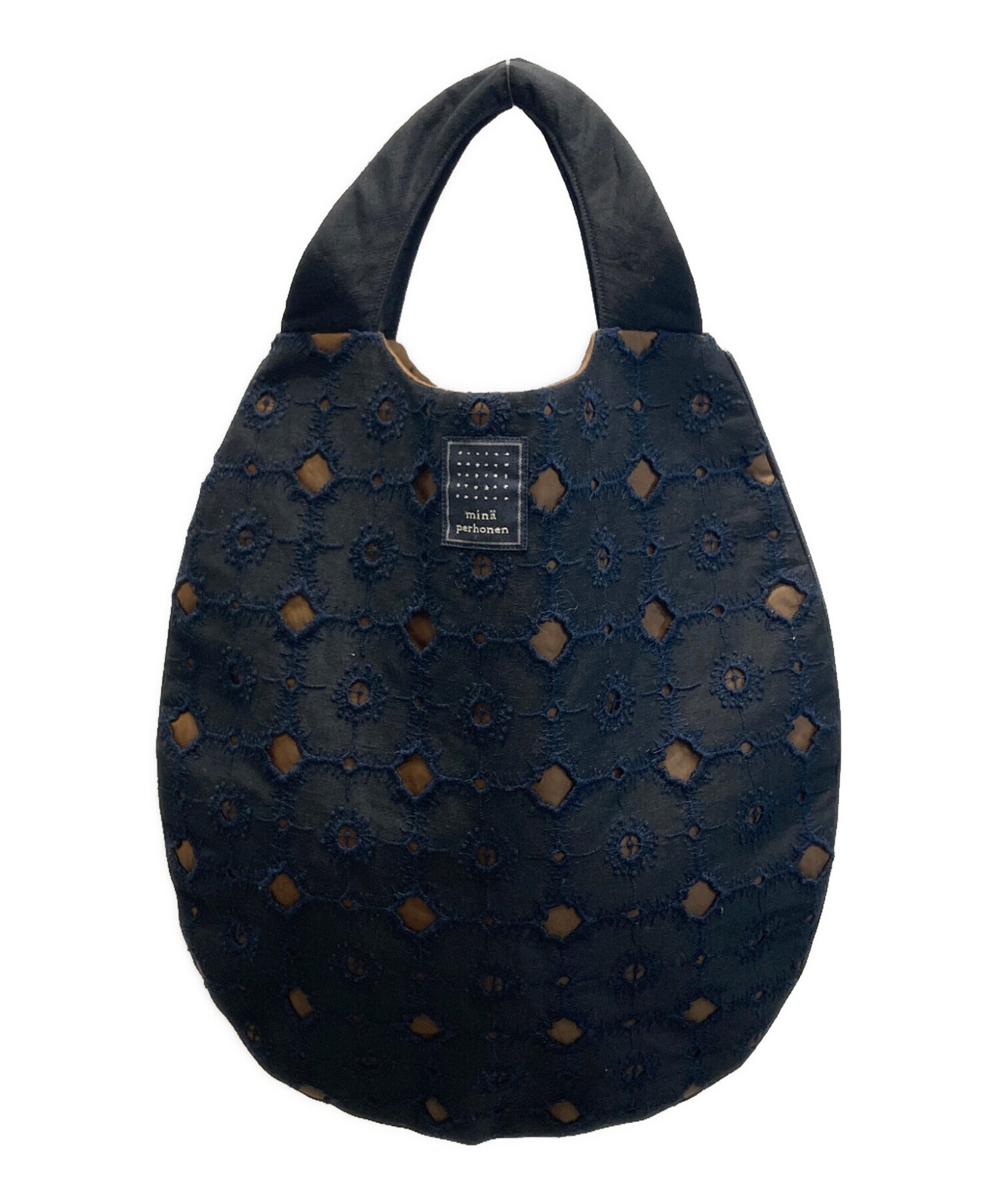 mina perhonen ミナペルホネン anemone ハンドバッグ XS9441 ネイビー