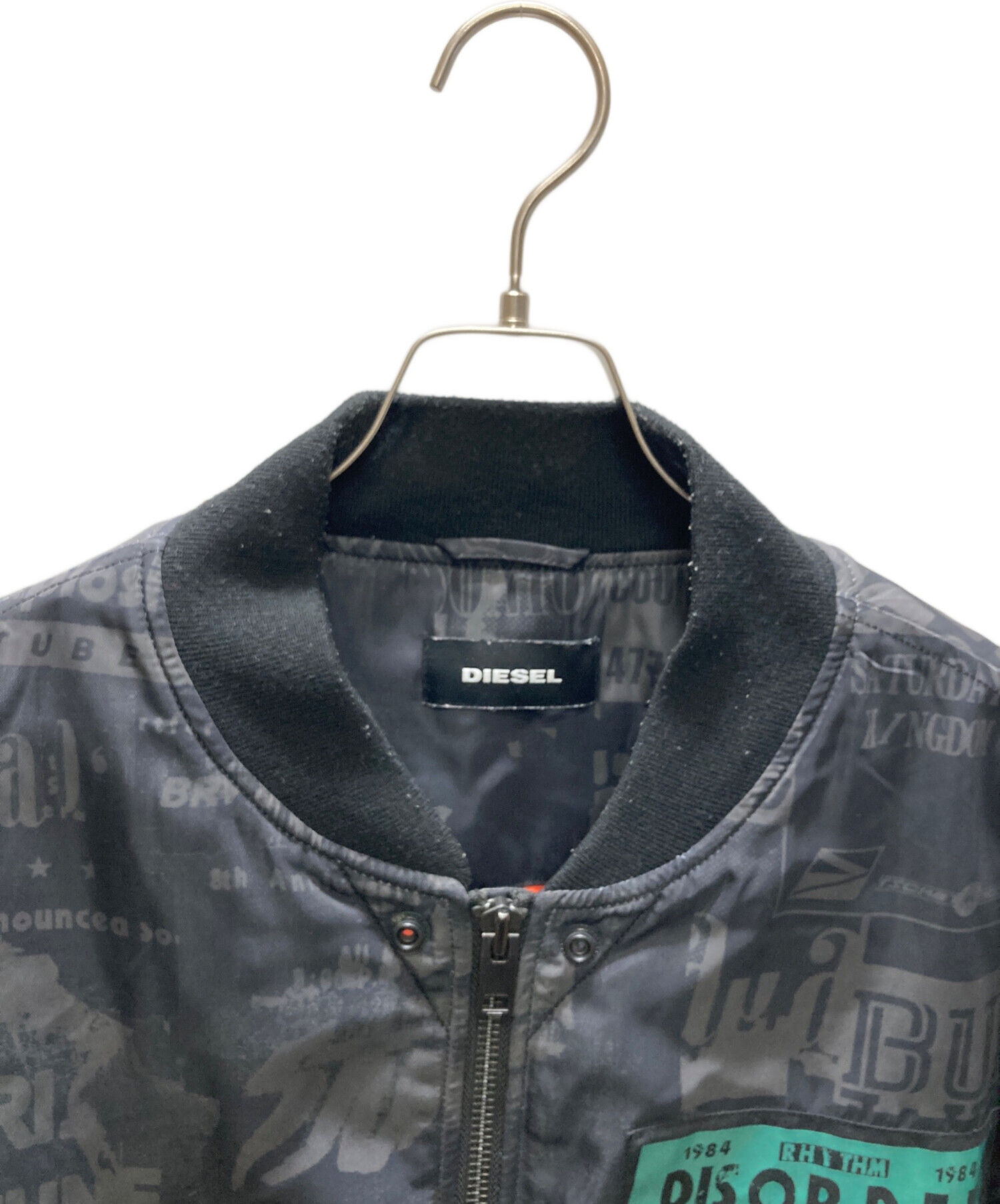 Diesel ボンバージャケット グレー DIESEL ディーゼル ギミック レザー