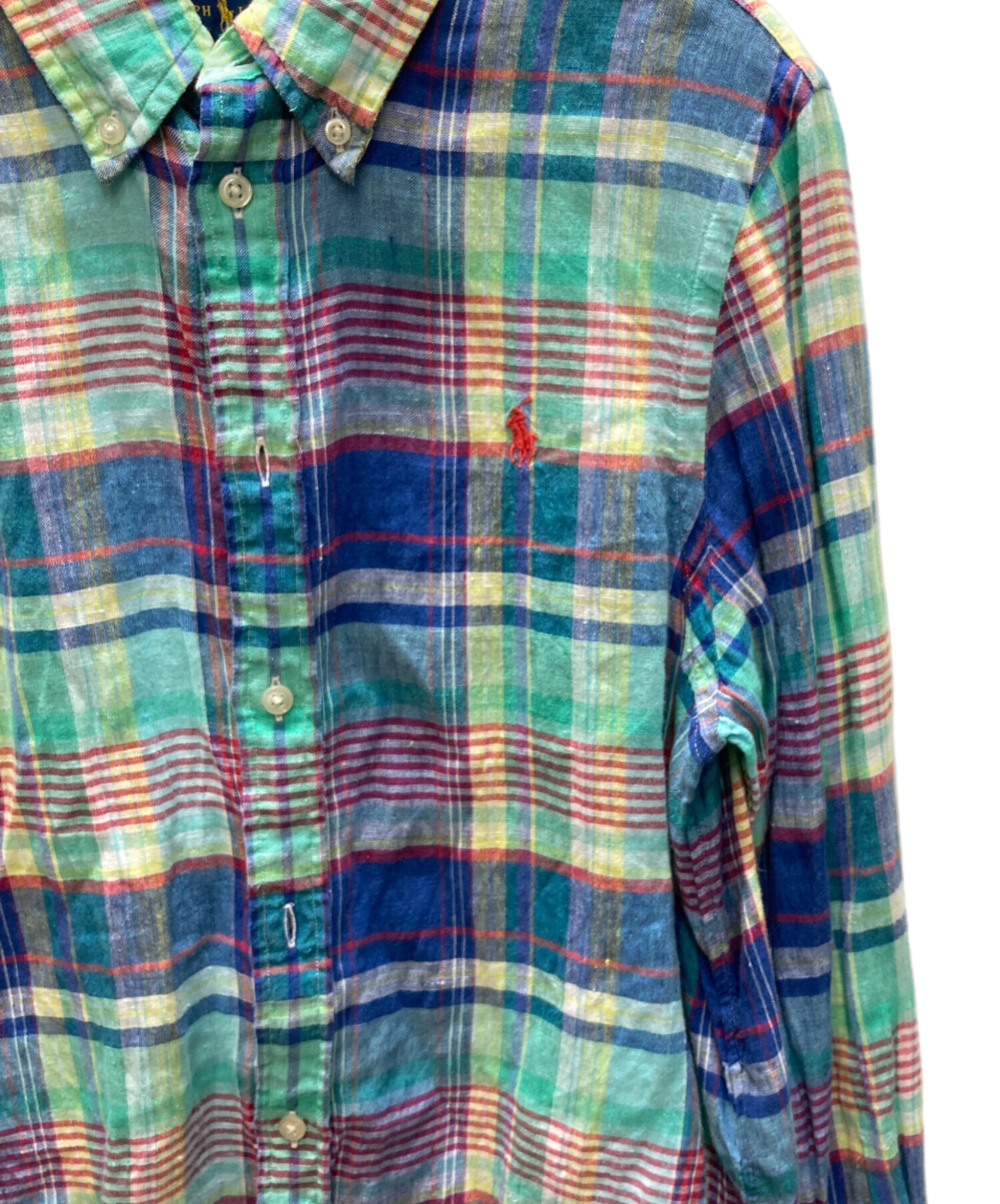 中古・古着通販】RALPH LAUREN (ラルフローレン) チェックリネンシャツ