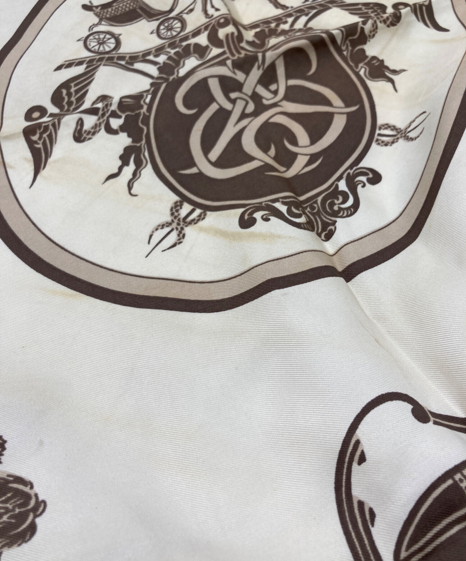 中古・古着通販】HERMES (エルメス) カレ80 エクスリブリス ベージュ