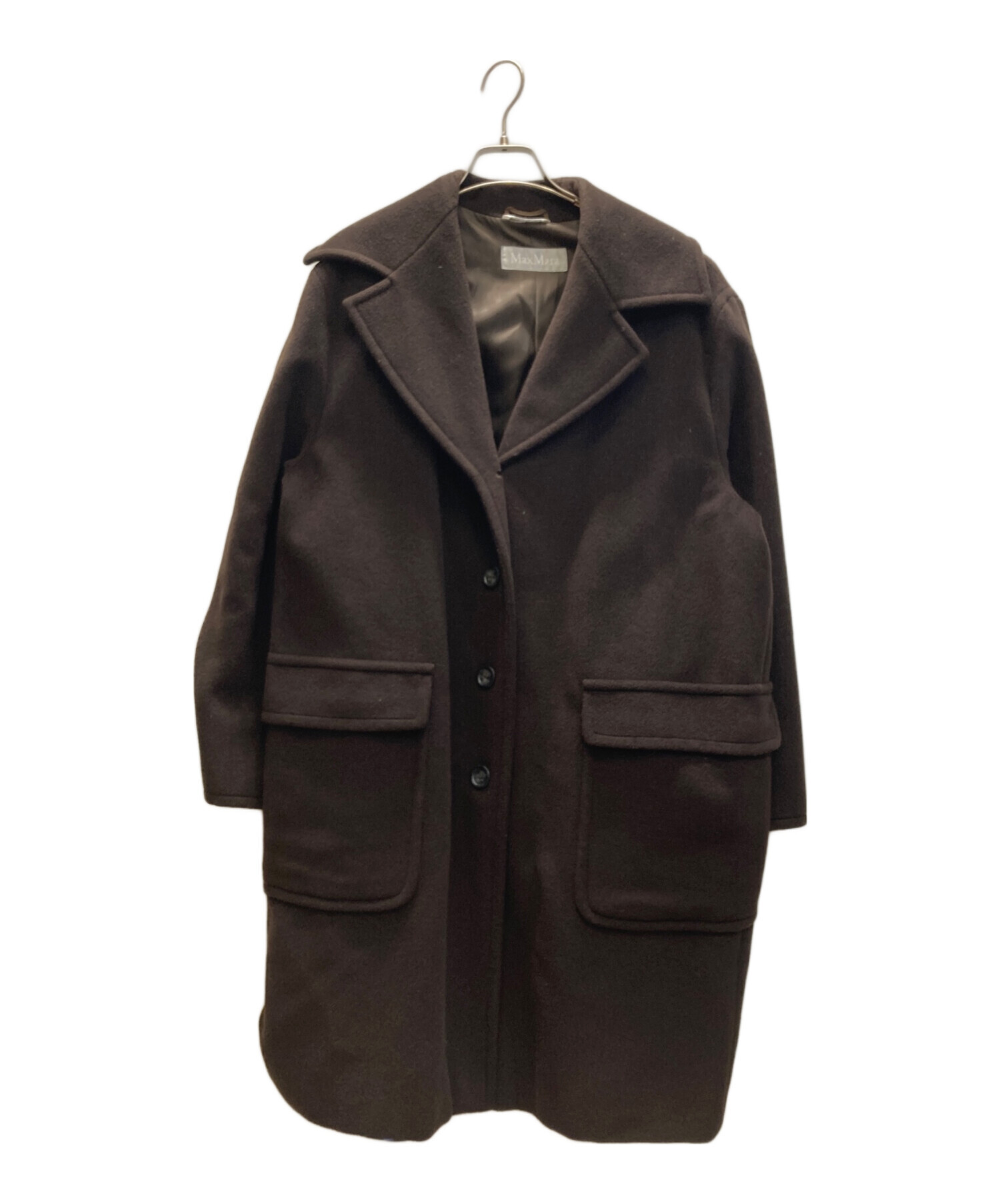 Max Mara ウール チェスターコート ロング 黒 サイズ38*XC1557 中古・古着通販】MaxMara (マックスマーラ) ウールチェスターコート