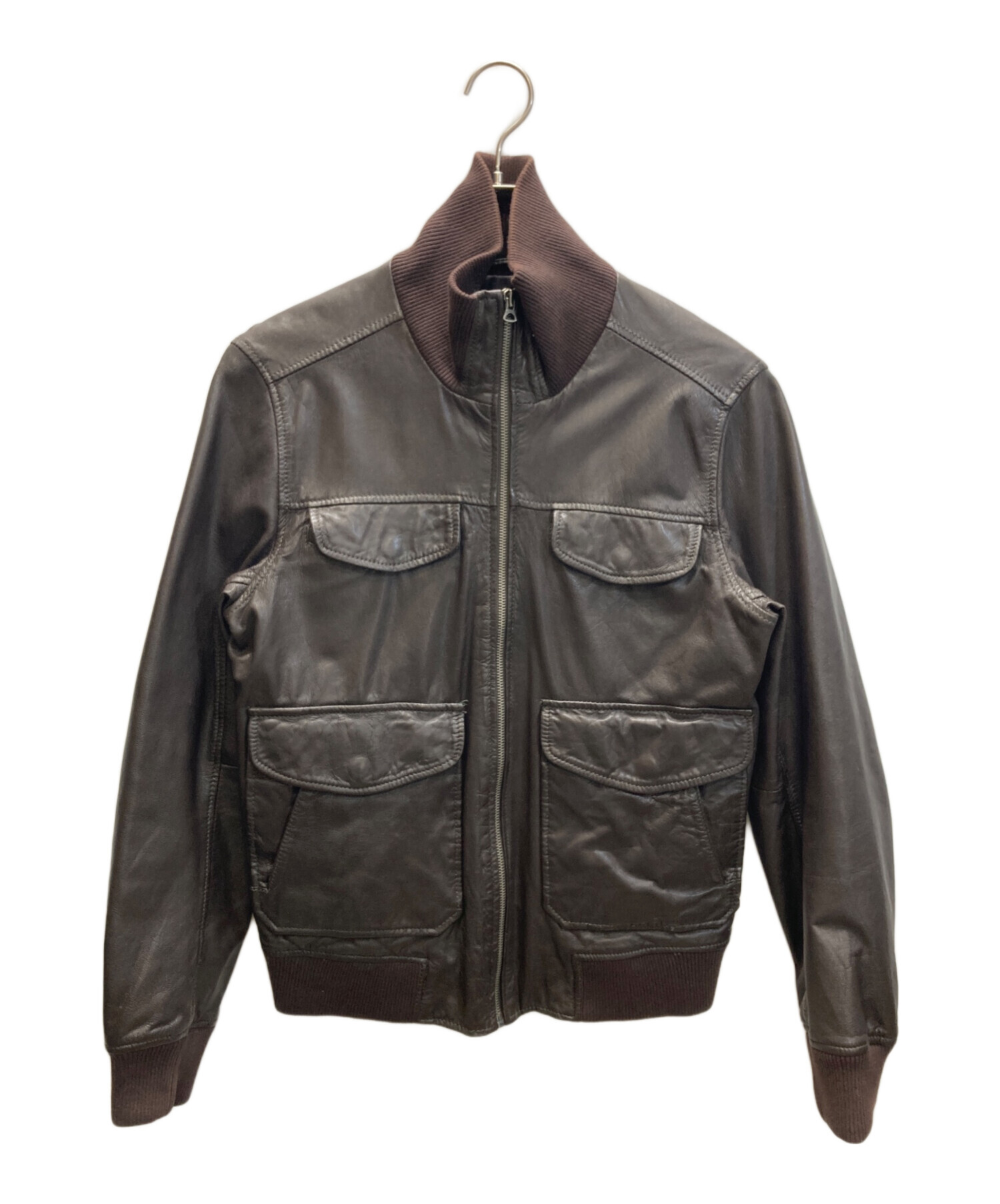 【GAP】レザージャケット ブルゾン ブラウン 牛革 Mサイズ OLD GAP 中古・古着通販】GAP (ギャップ) ゴートレザーブルゾン ブラウン