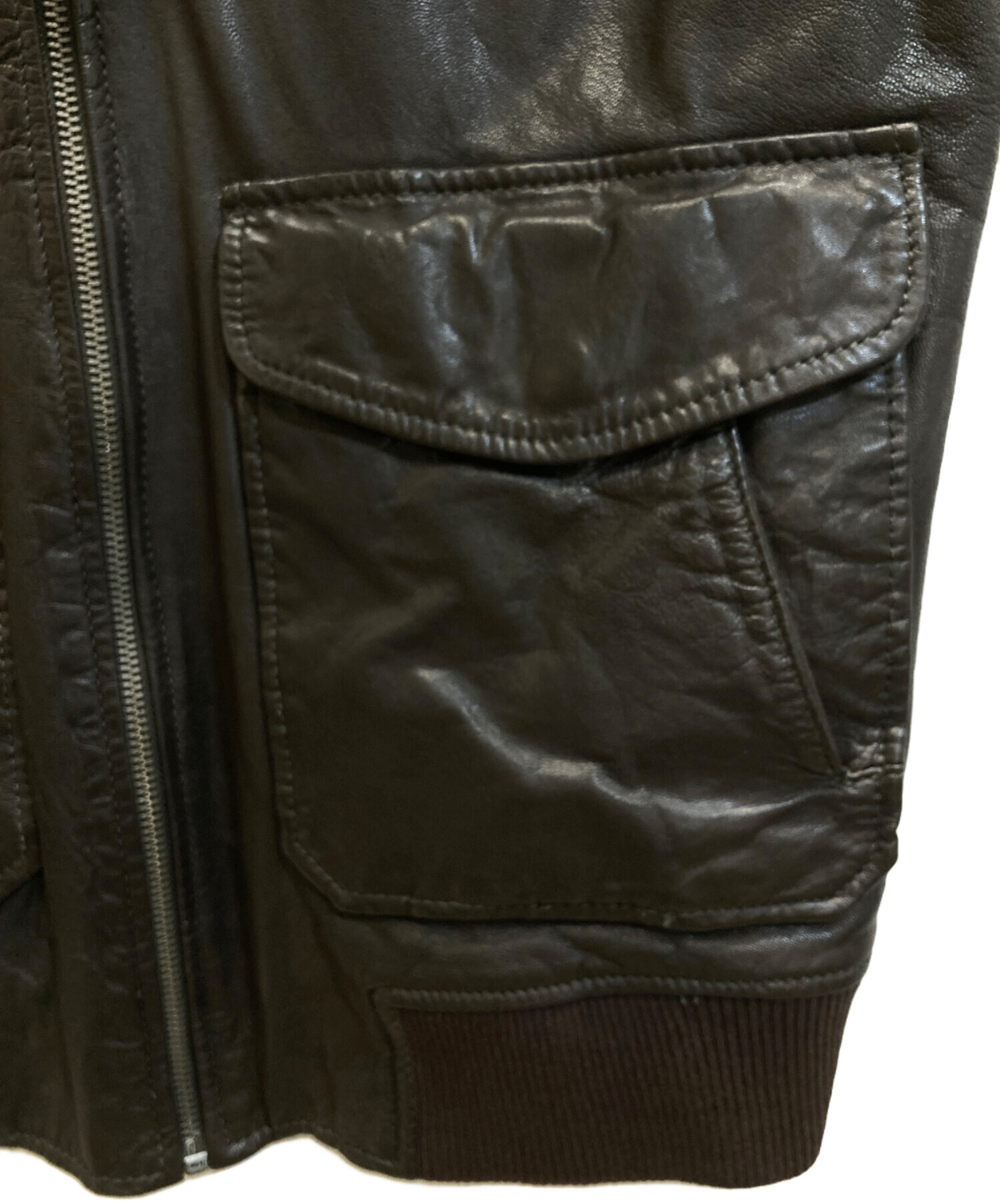 中古・古着通販】GAP (ギャップ) ゴートレザーブルゾン ブラウン