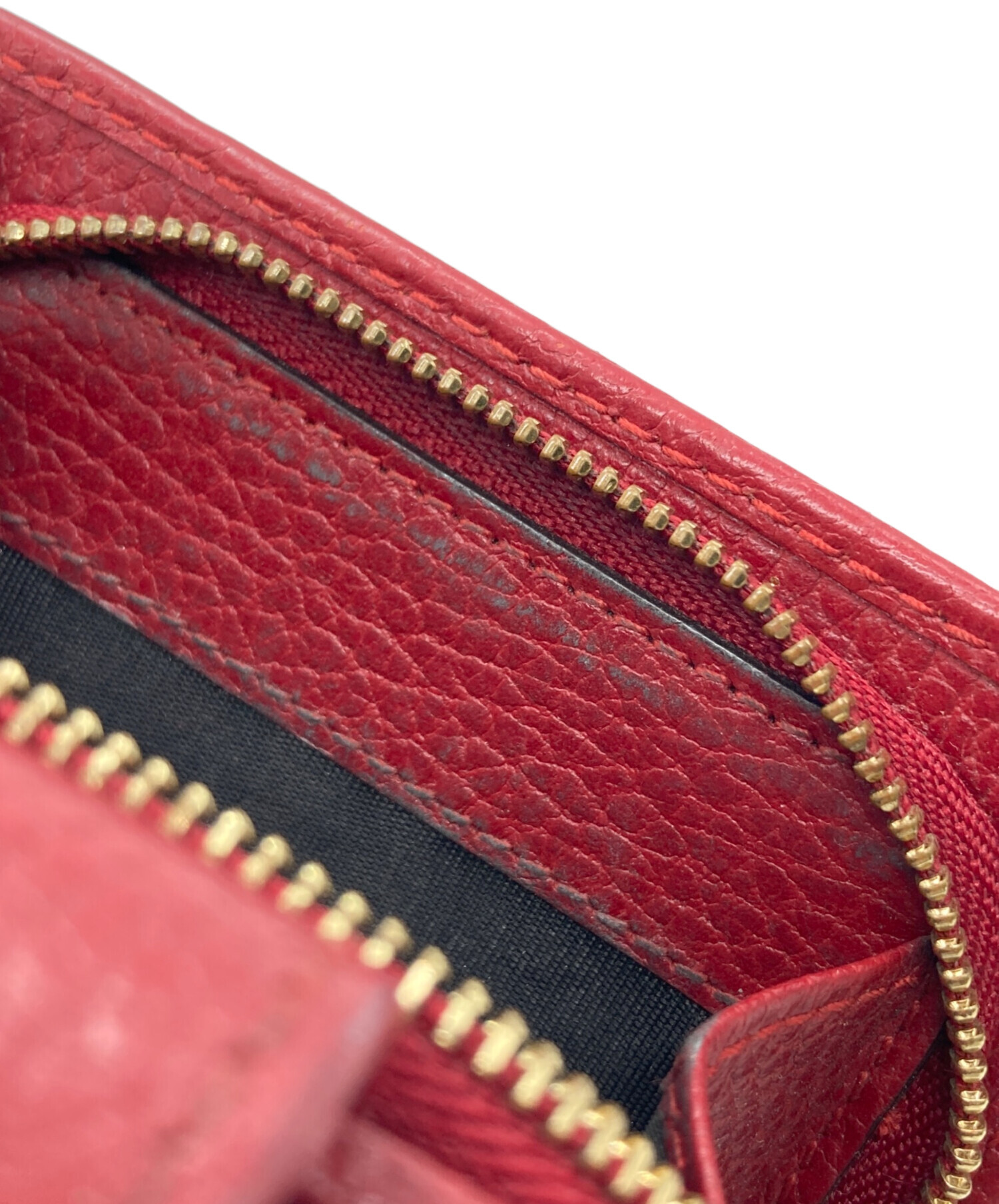 中古・古着通販】GUCCI (グッチ) GGマーモント 二つ折り財布 レッド