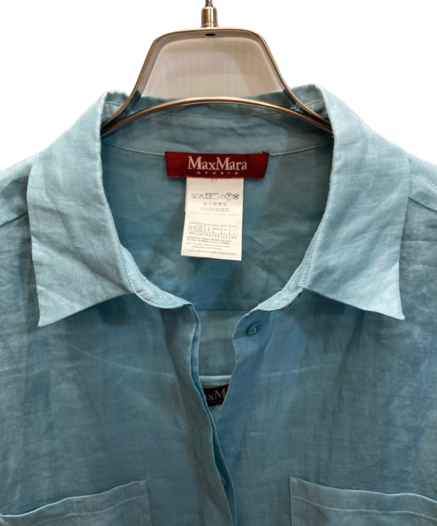中古・古着通販】MaxMara (マックスマーラ) リネンシャツワンピース