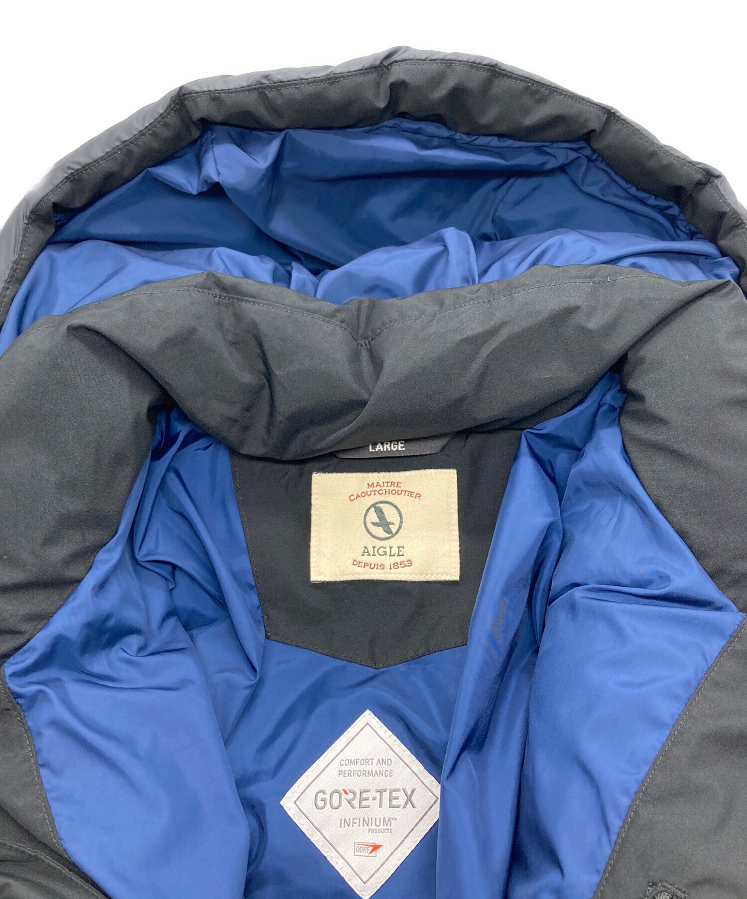 中古・古着通販】AIGLE (エーグル) ダウンコート ブラック サイズ:L 