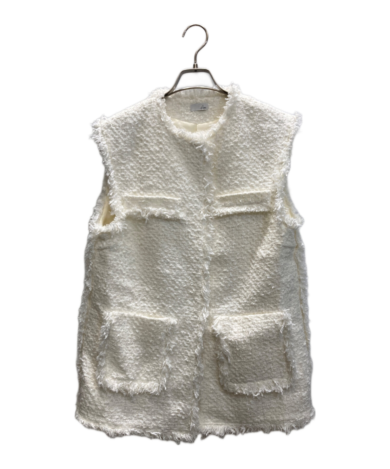 中古・古着通販】em. (エムドット) ツイードジレ/Tweed Gilet ホワイト 中古・古着通販】em. (エムドット) ツイードジレ/Tweed Gilet ホワイト