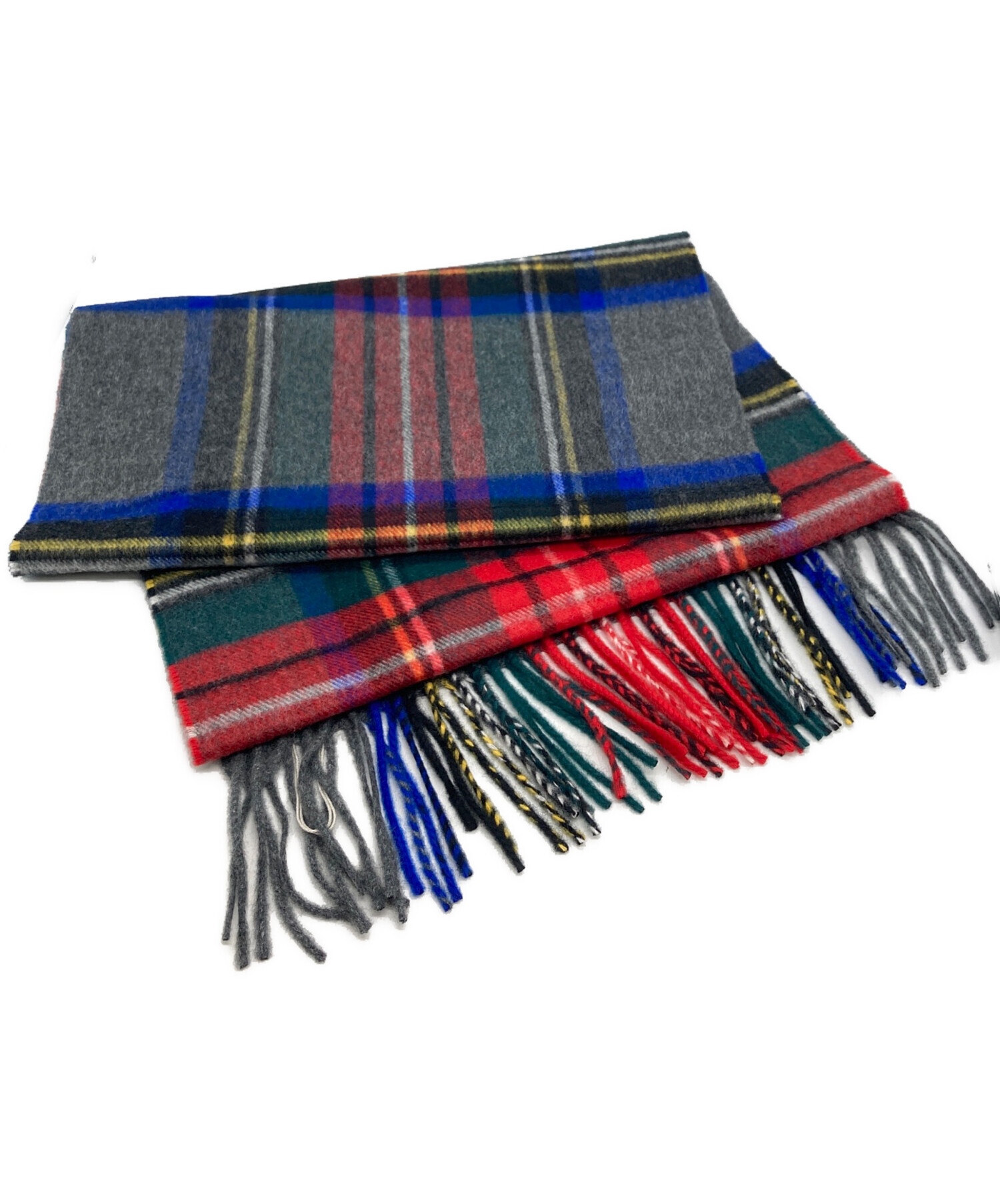 Johnstons of Elgin チェックマフラー 中古・古着通販】JOHNSTONS OF ELGIN (ジョンストンズオブエルガン