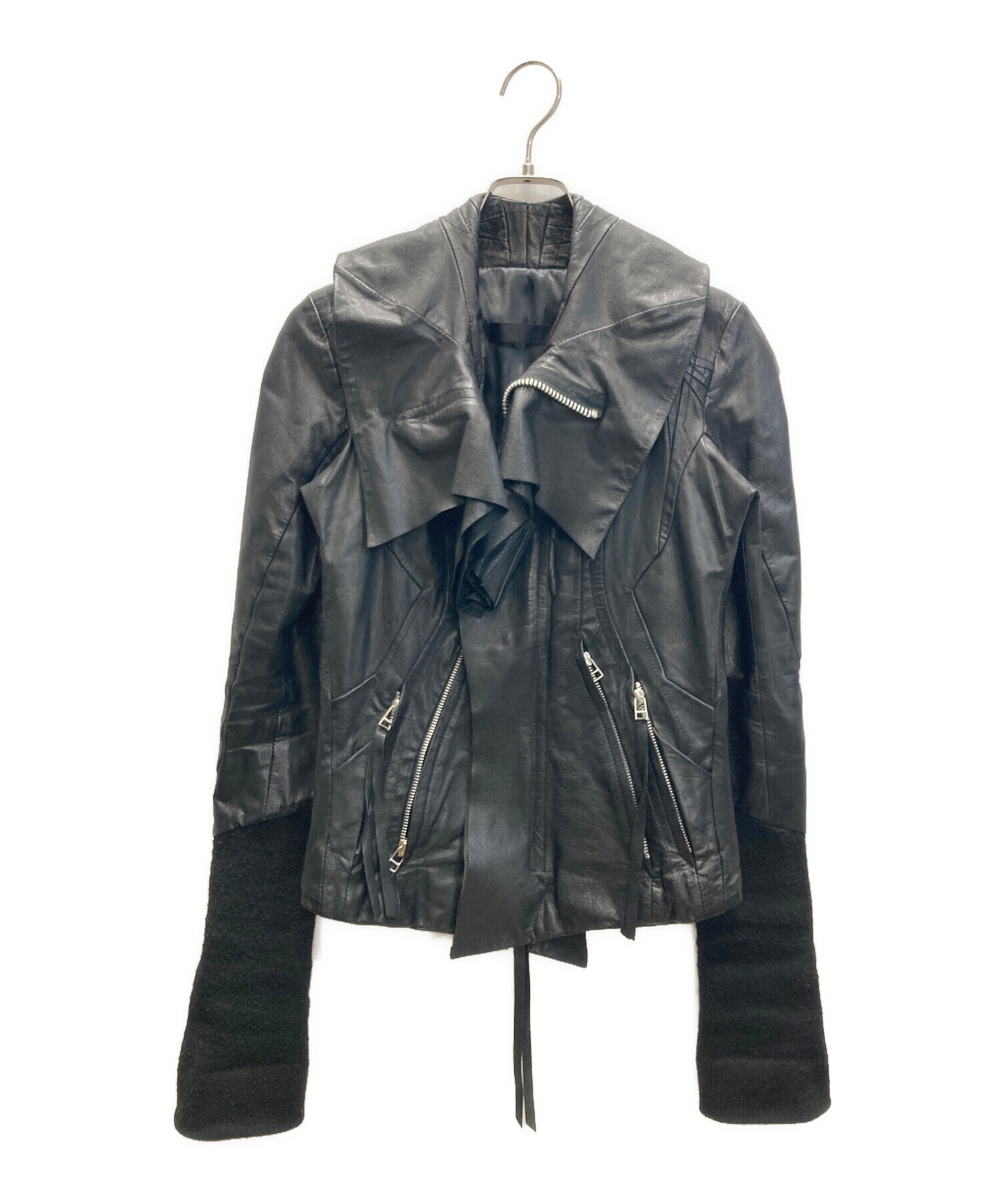 中古・古着通販】EKAM (エカム) 変形ゴートレザージャケット ブラック