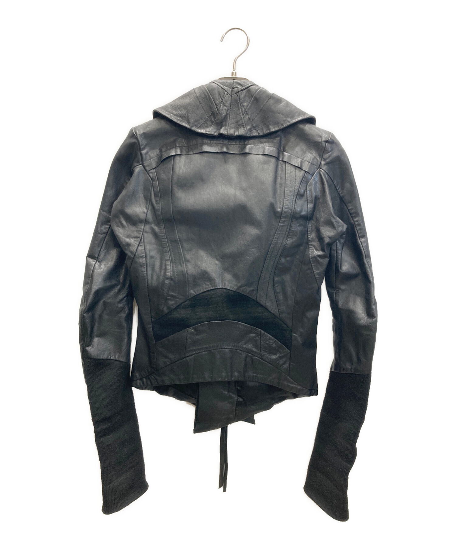 中古・古着通販】EKAM (エカム) 変形ゴートレザージャケット ブラック