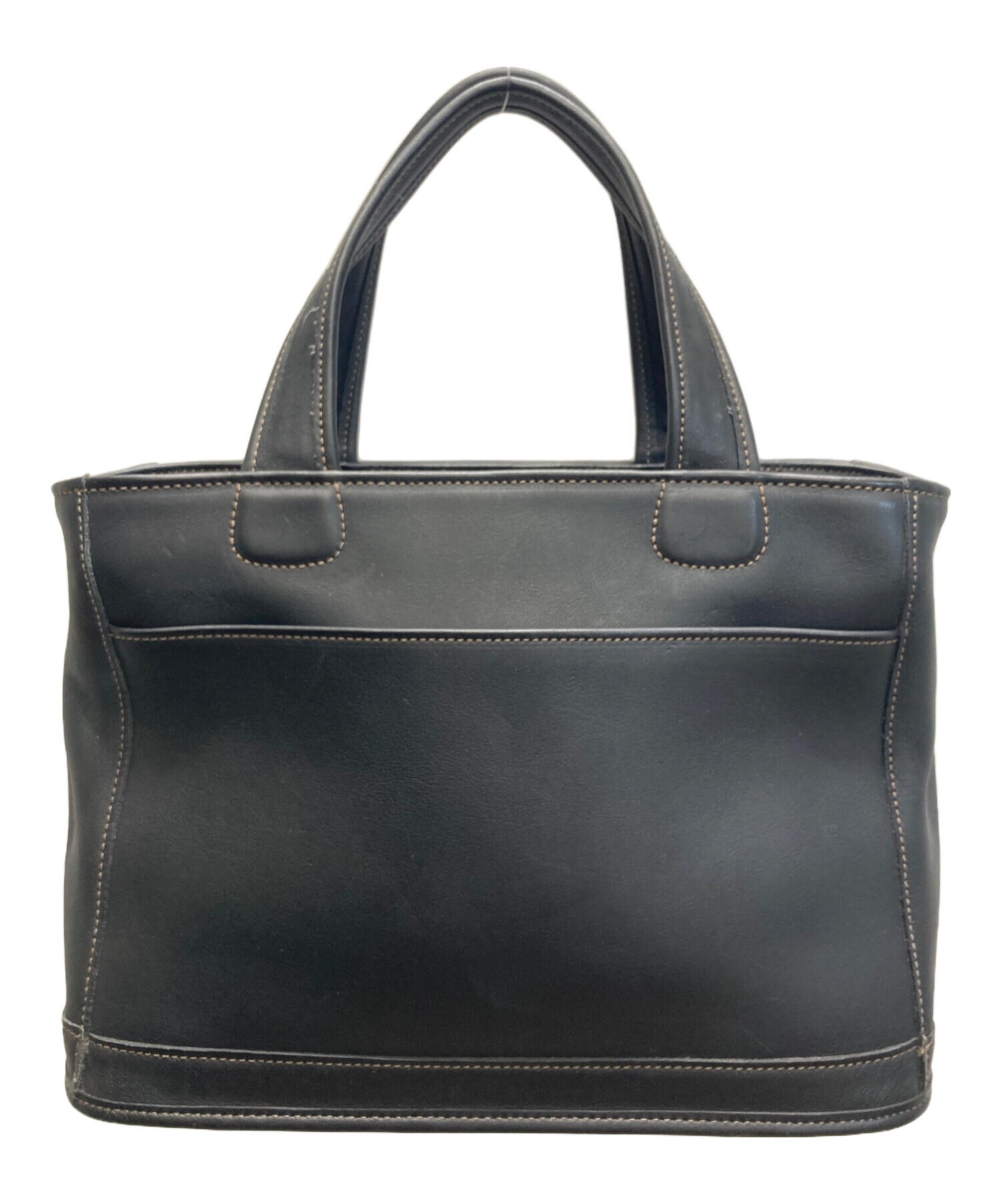 中古・古着通販】COACH (コーチ) レザーミニトートバッグ ブラック