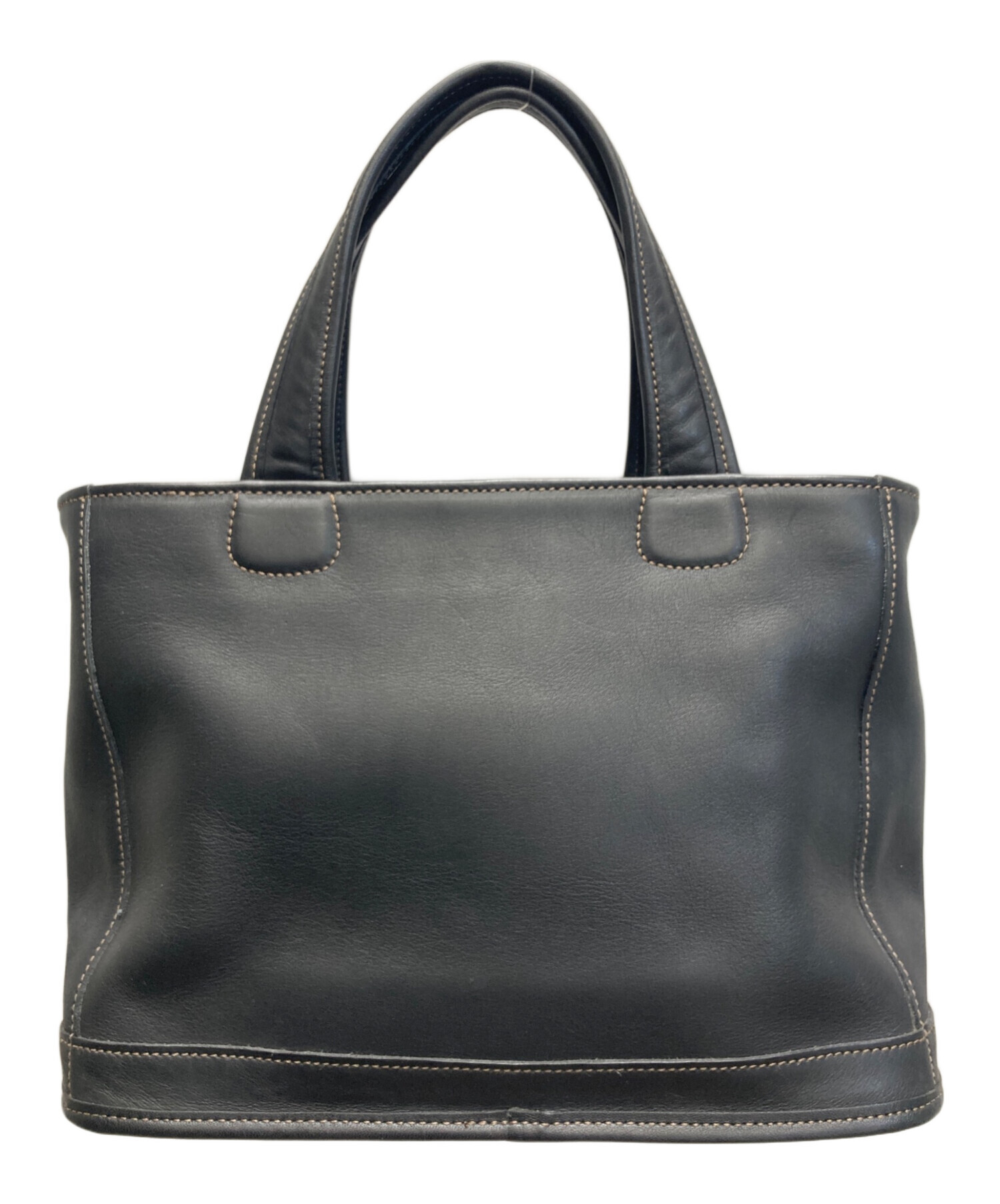 中古・古着通販】COACH (コーチ) レザーミニトートバッグ ブラック