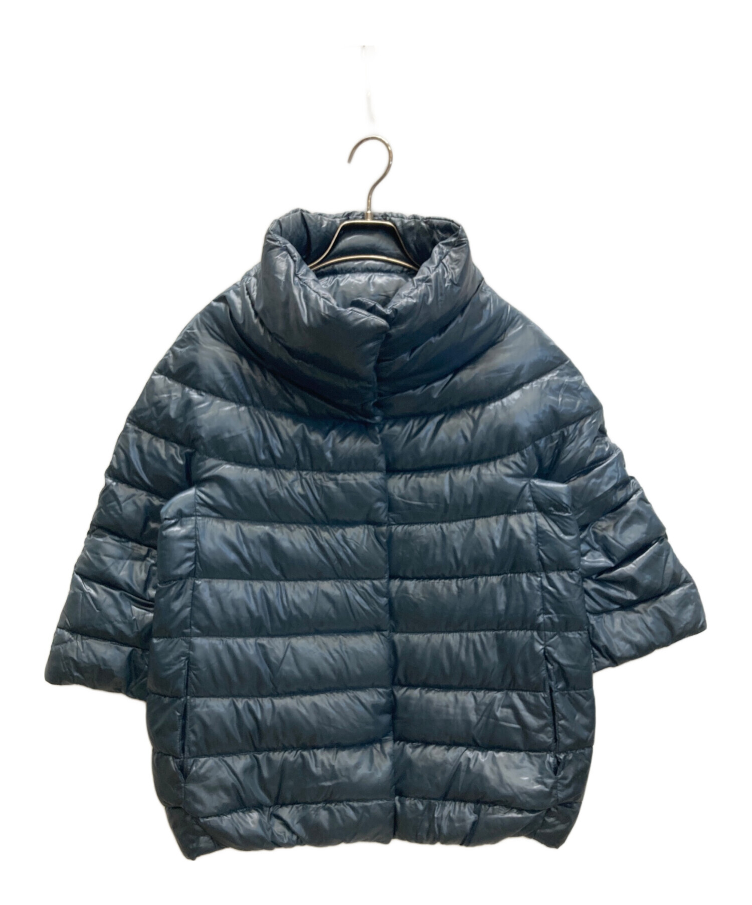 HERNO ネイビー　ダウン　七分袖　40 中古・古着通販】HERNO (ヘルノ) 七分袖ダウンジャケット ネイビー