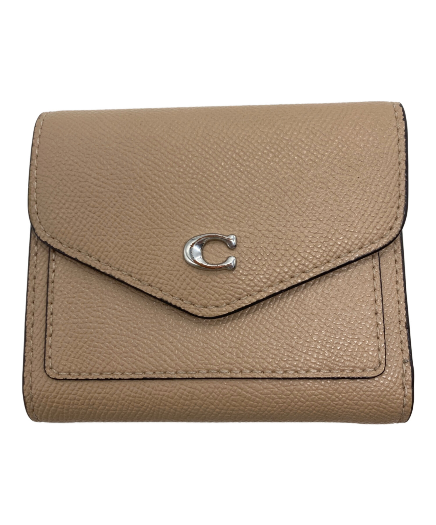 中古・古着通販】COACH (コーチ) 3つ折り財布 ベージュ｜ブランド