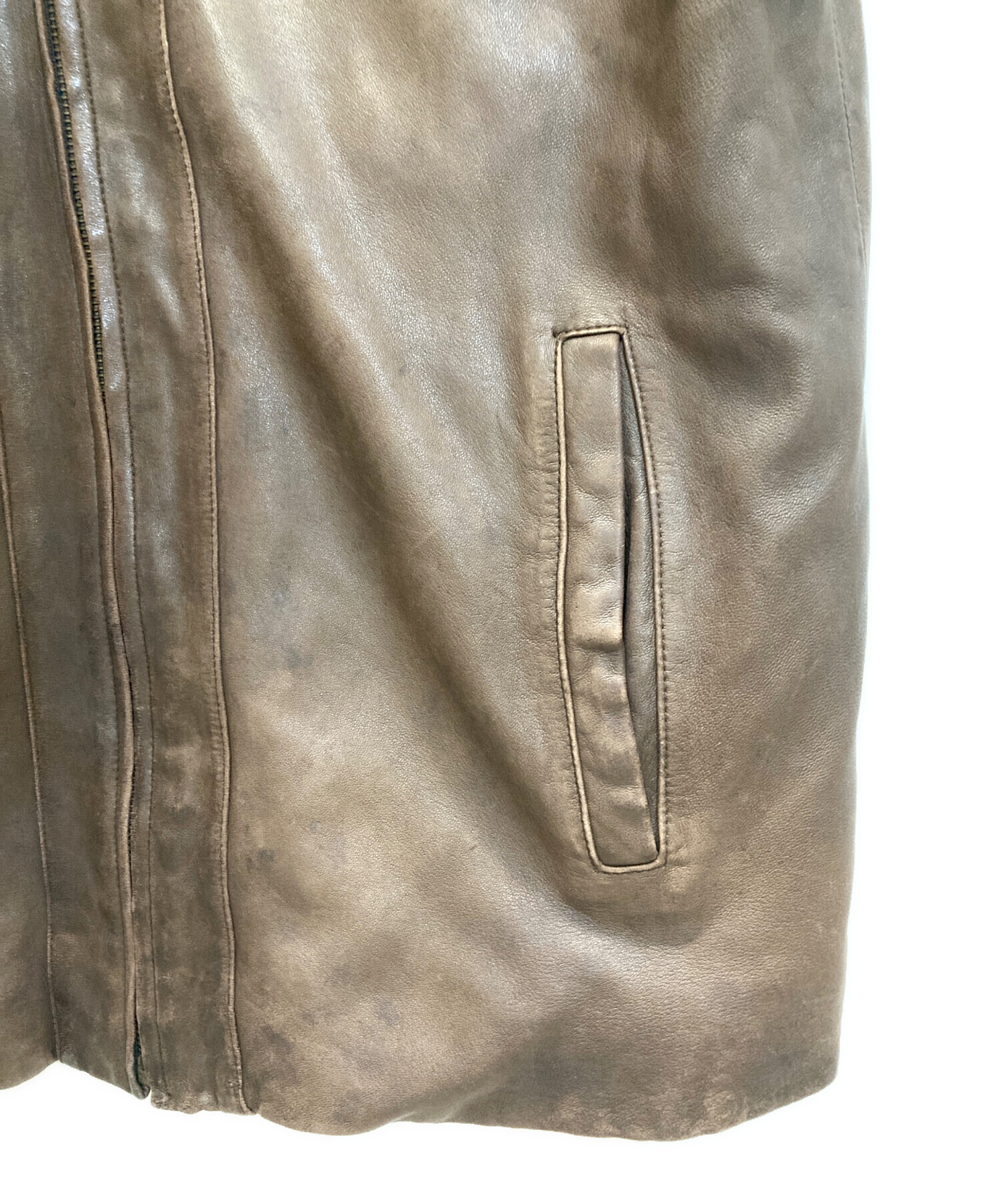 中古・古着通販】COLE HAAN (コールハーン) レザージャケット ブラウン