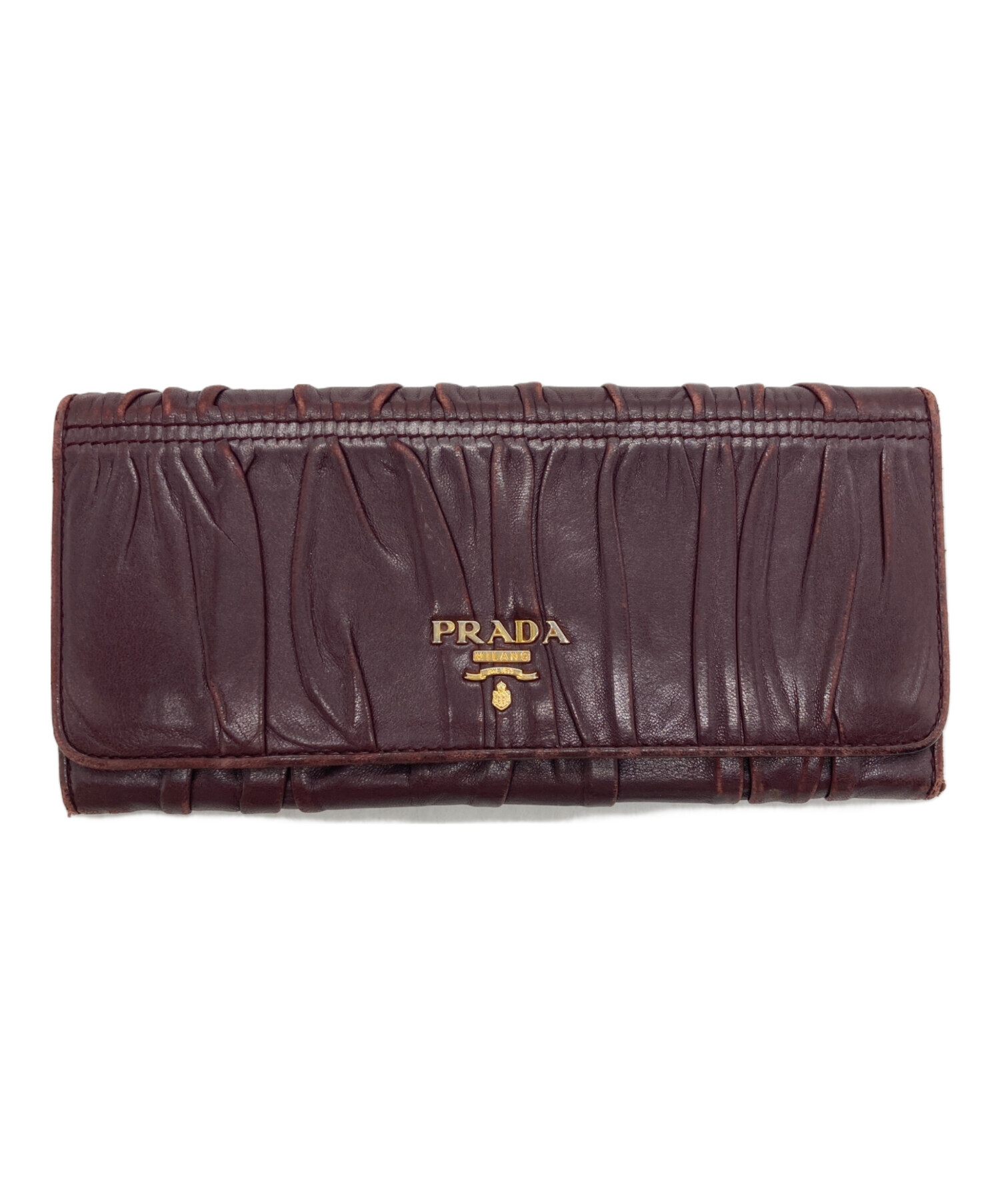 中古・古着通販】PRADA (プラダ) 長財布 ボルドー｜ブランド・古着通販