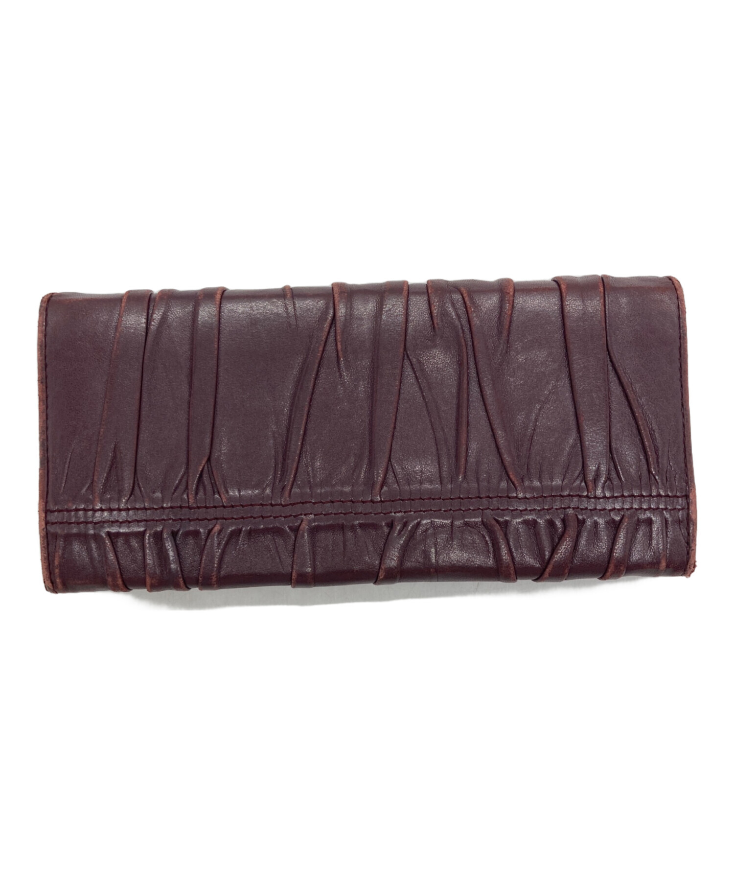 中古・古着通販】PRADA (プラダ) 長財布 ボルドー｜ブランド・古着通販