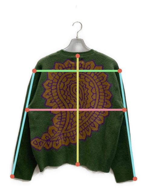 Stussy Stussy オリーブグリーン ニット セーター Stussy スワール模様 