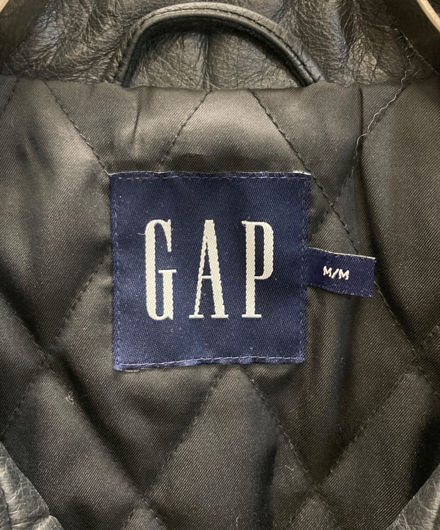 中古・古着通販】GAP (ギャップ) フルジップレザージャケット ブラック