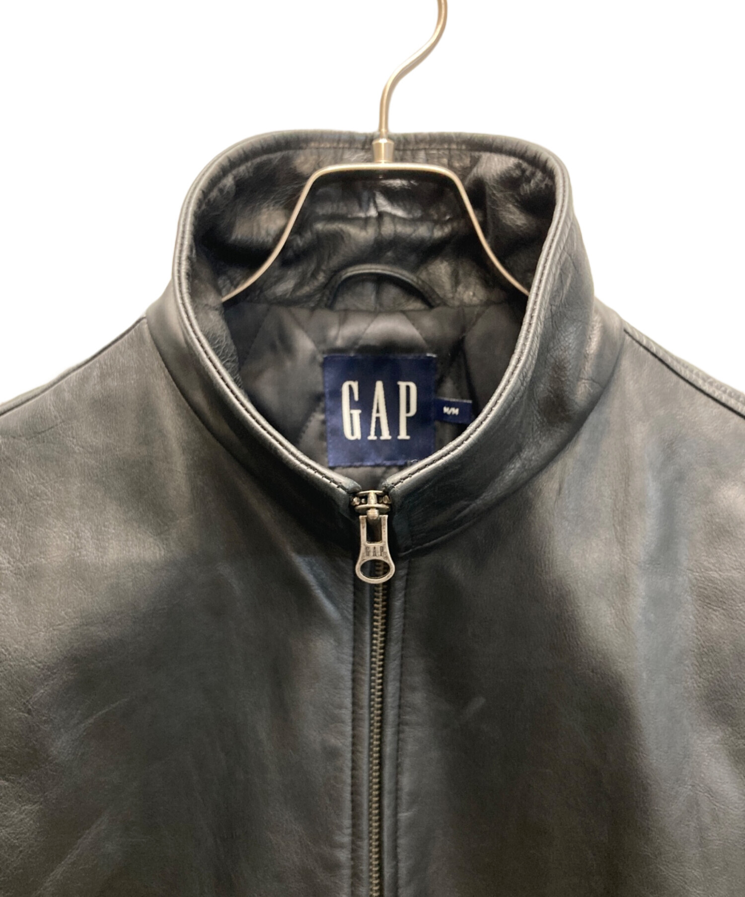 中古・古着通販】GAP (ギャップ) フルジップレザージャケット ブラック