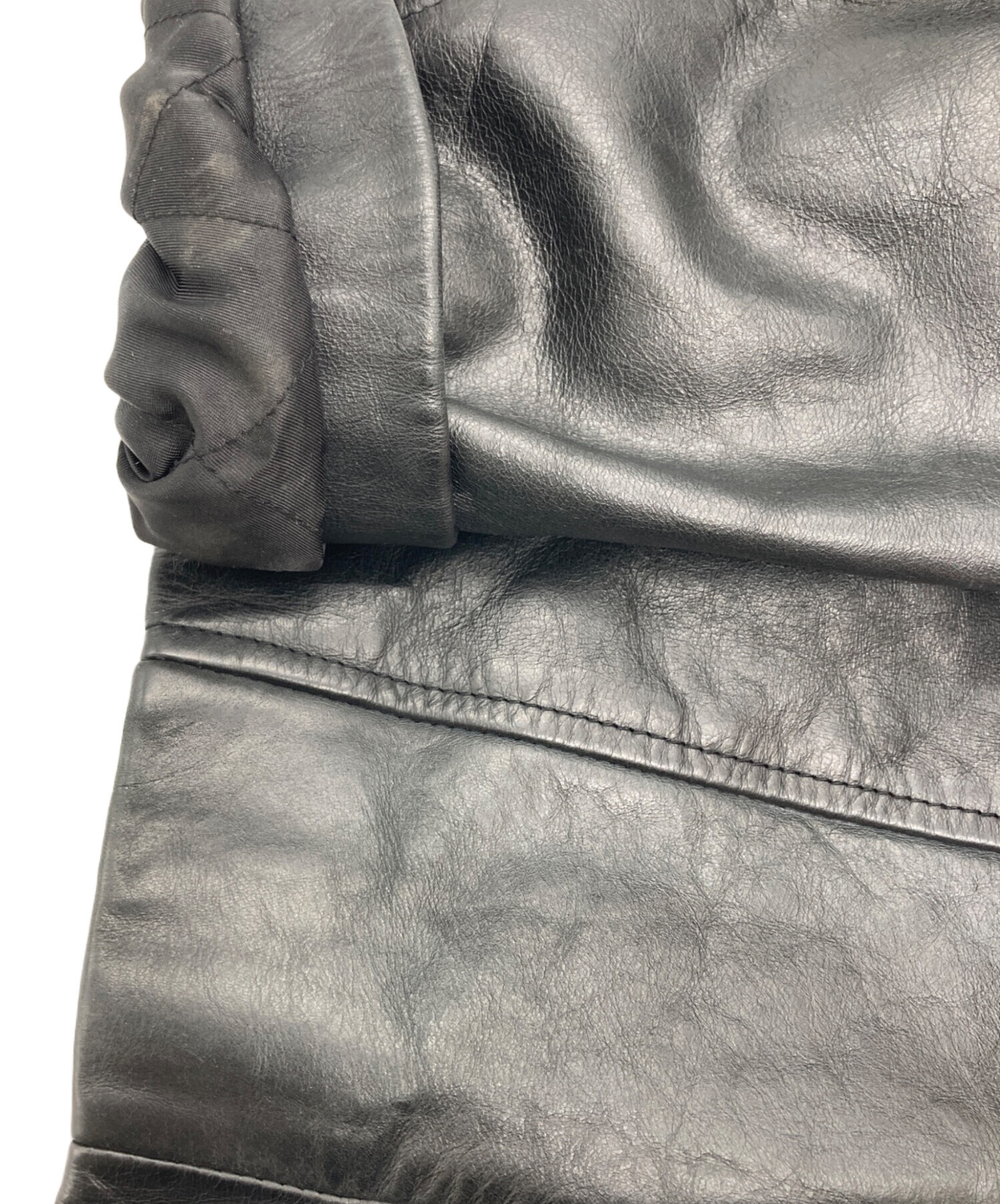 GAP レザージャケット 古着 中古・古着通販】GAP (ギャップ) フルジップレザージャケット ブラック