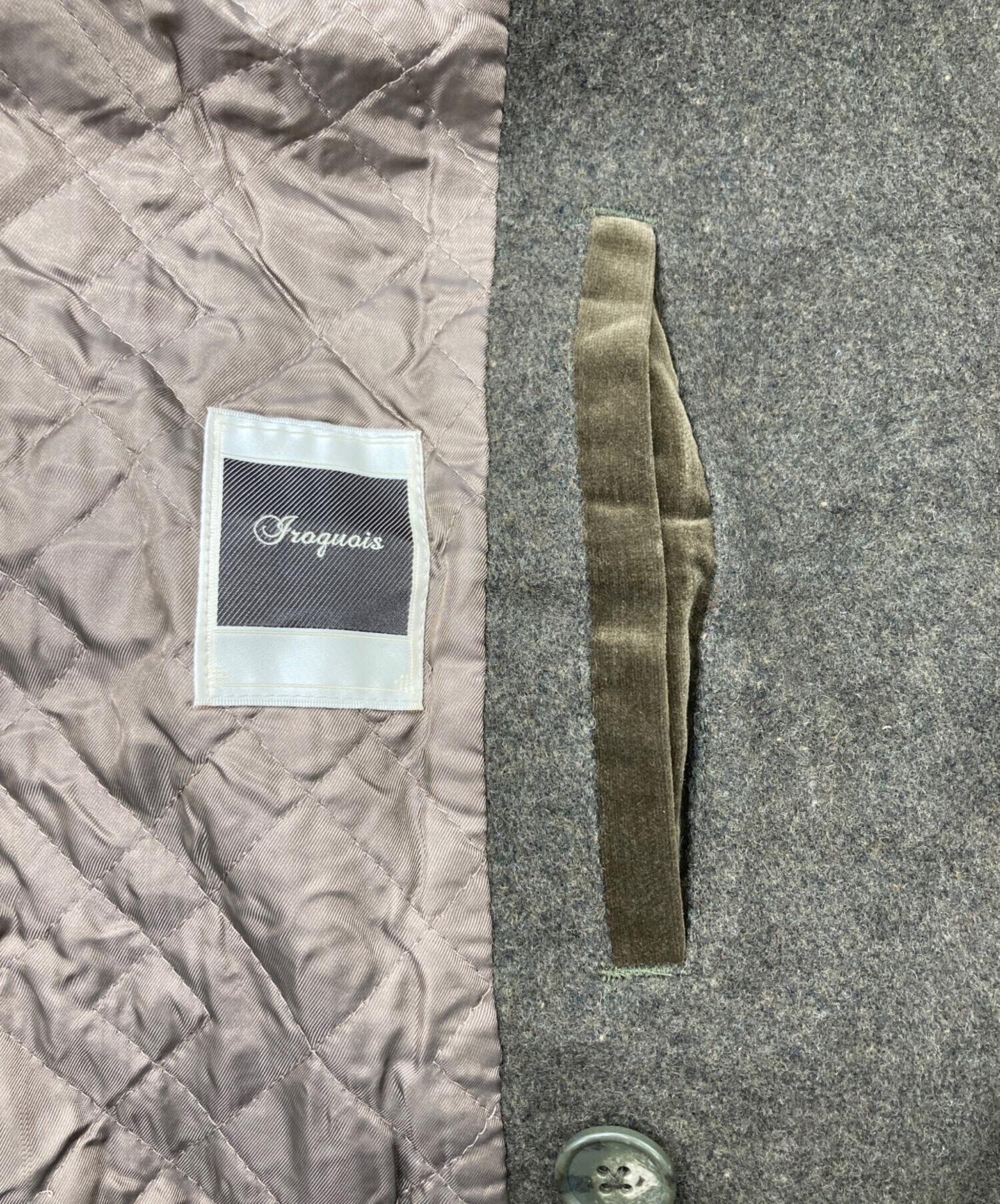 中古・古着通販】IROQUOIS (イロコイ) ダブルロングコート ブラウン