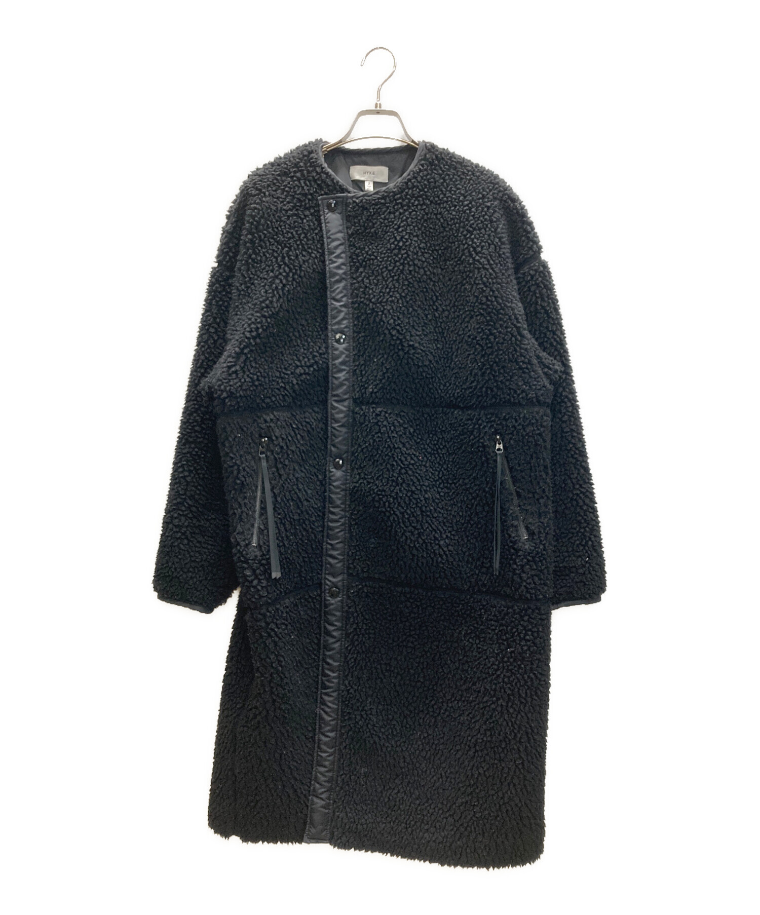 中古・古着通販】HYKE (ハイク) FAUX SHEARLING COAT ブラック サイズ