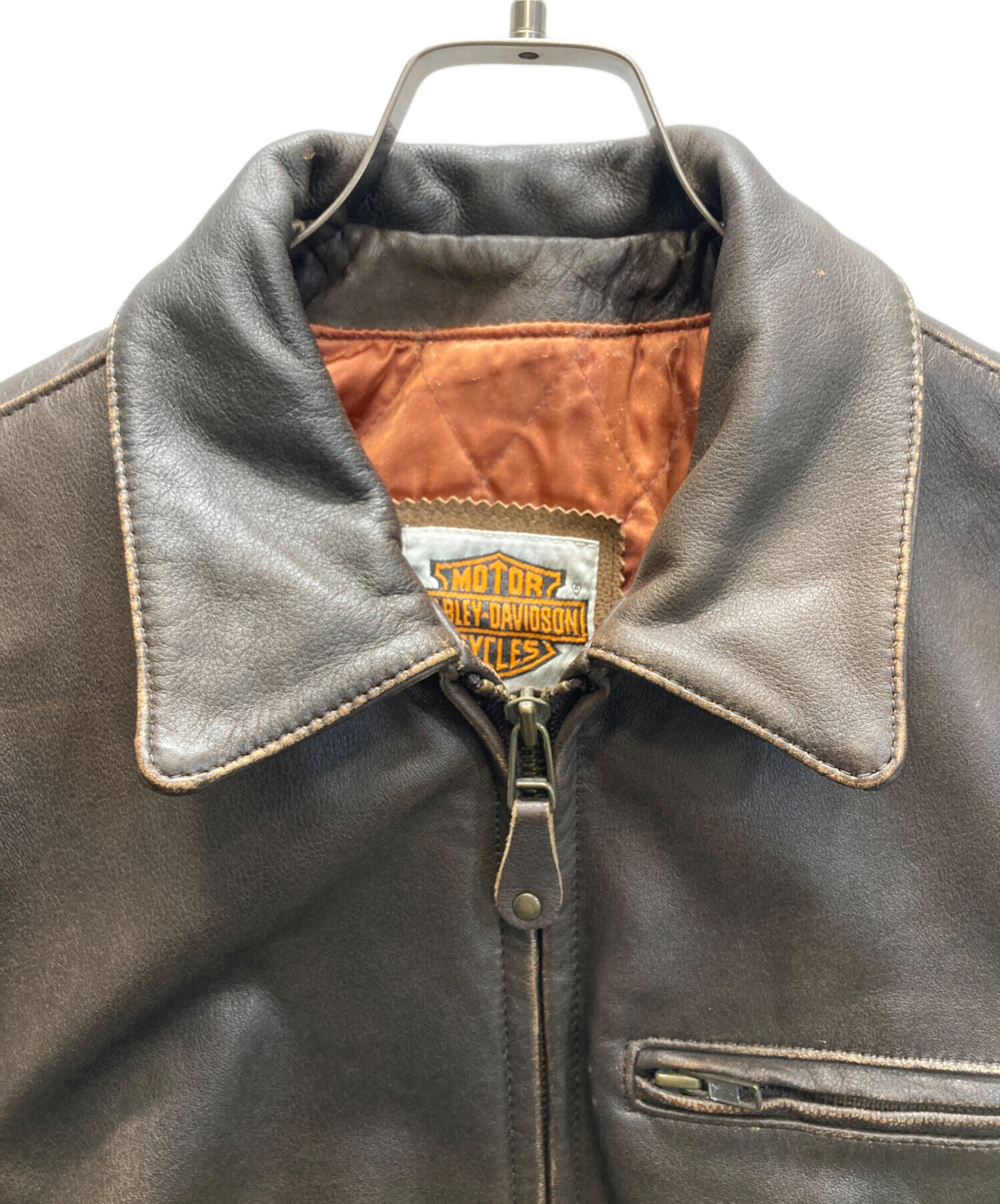 Harley-Davidson レザージャケット ブラウンSize40 Harley Davidson - ハーレーダビッドソン 90s オールド レザー