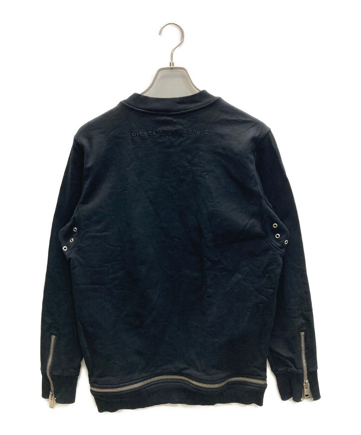ディーゼル　クルーネックスウェットシャツ 中古・古着通販】DIESEL (ディーゼル) ジップデザインクルーネック