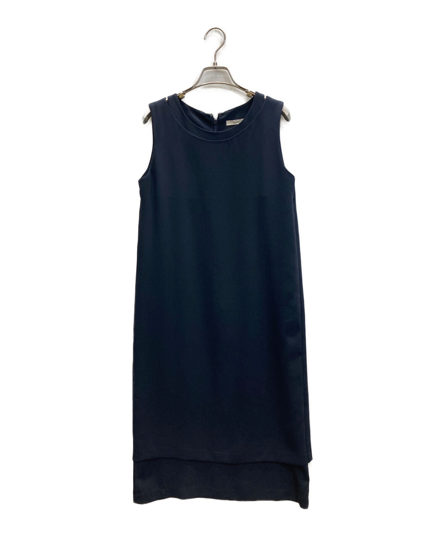 中古・古着通販】CLANE (クラネ) ノースリーブワンピース ネイビー